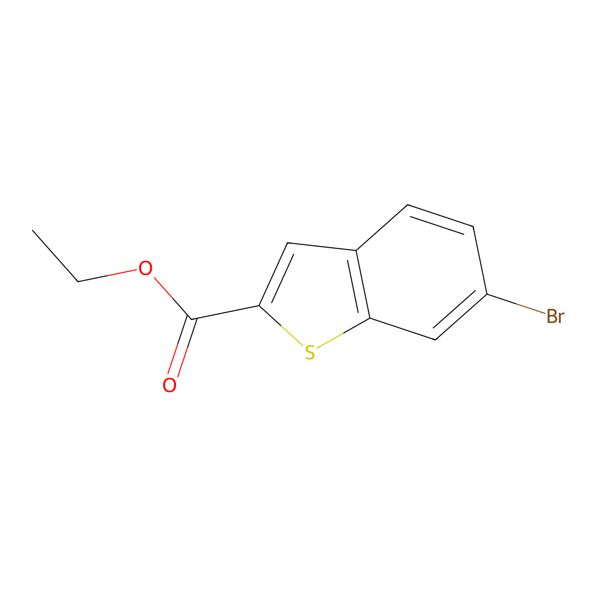 Ethyl 6-bromo-1-benzothiophene-2-carboxylate molecular structure, CAS 105191-64-8