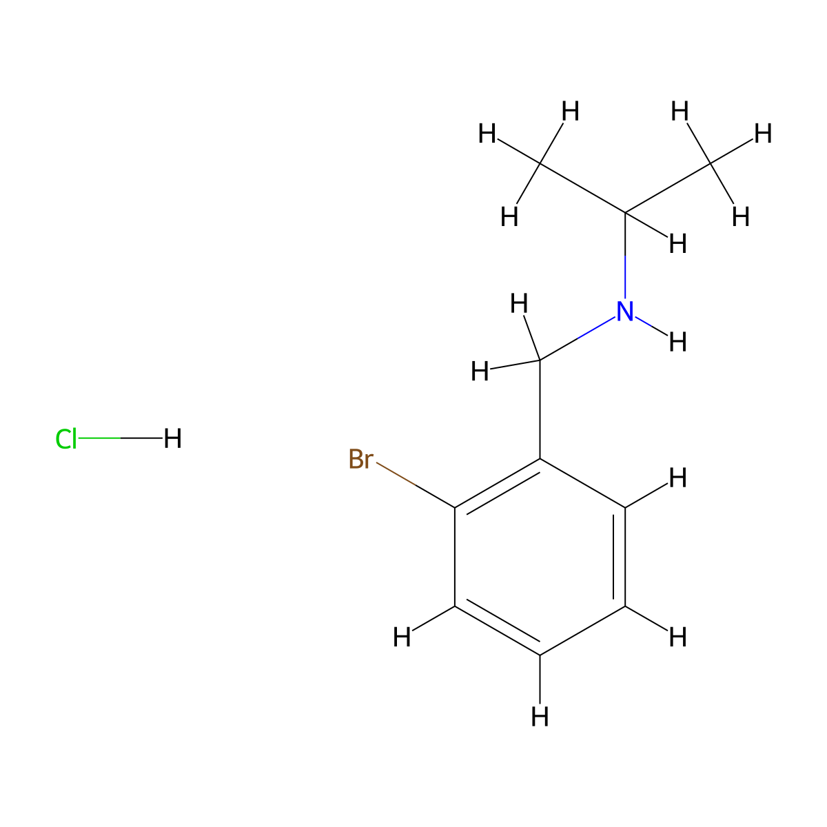 N-(2-Bromobenzyl)-2-propanamine hydrochloride molecular structure, CAS 1051919-30-2