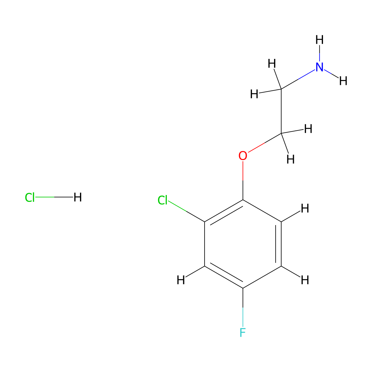 2-(2-Chloro-4-fluorophenoxy)ethylamine hydrochloride molecular structure, CAS 1051919-33-5