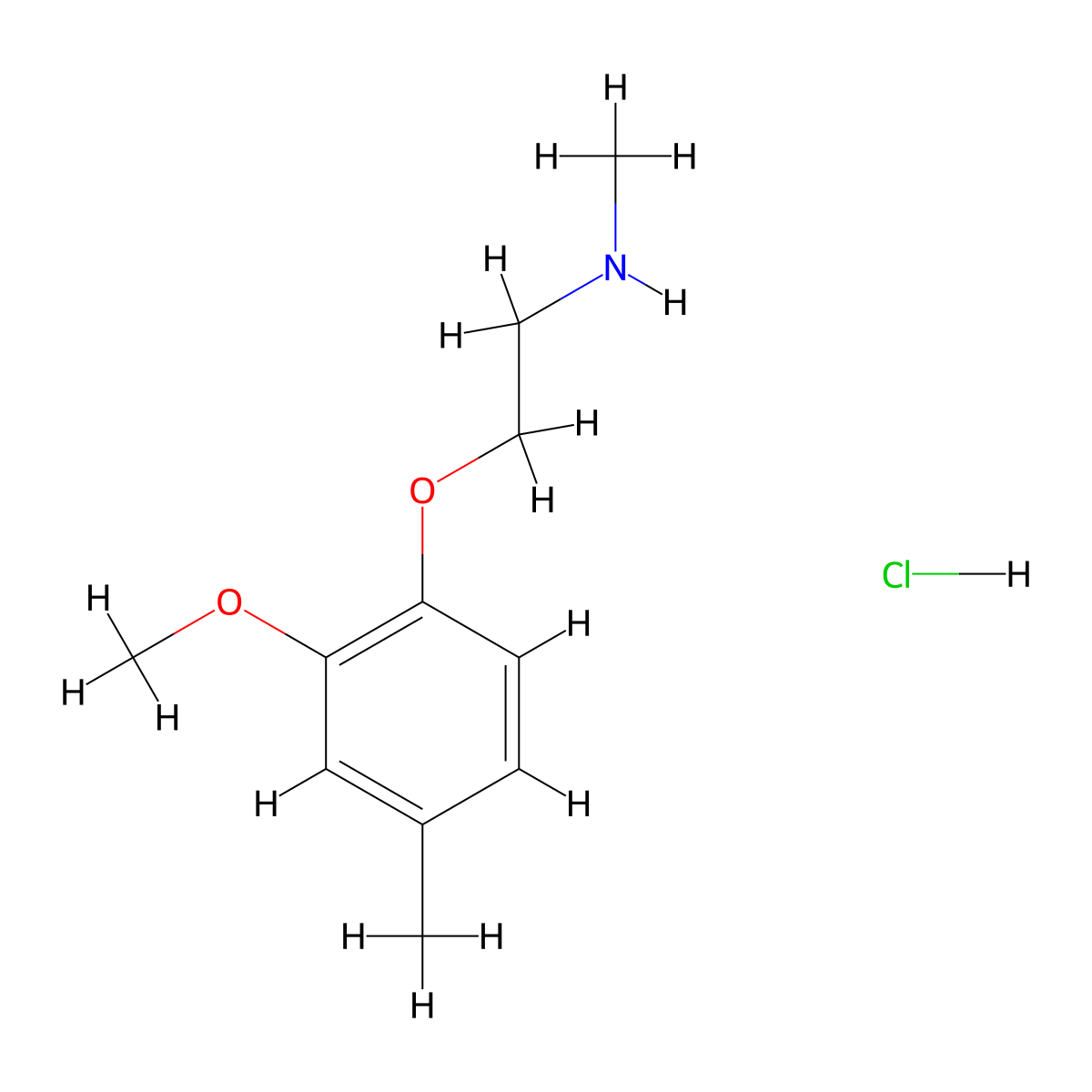 N-[2-(2-Methoxy-4-methylphenoxy)ethyl]-N-methylamine hydrochloride molecular structure, CAS 1051919-34-6