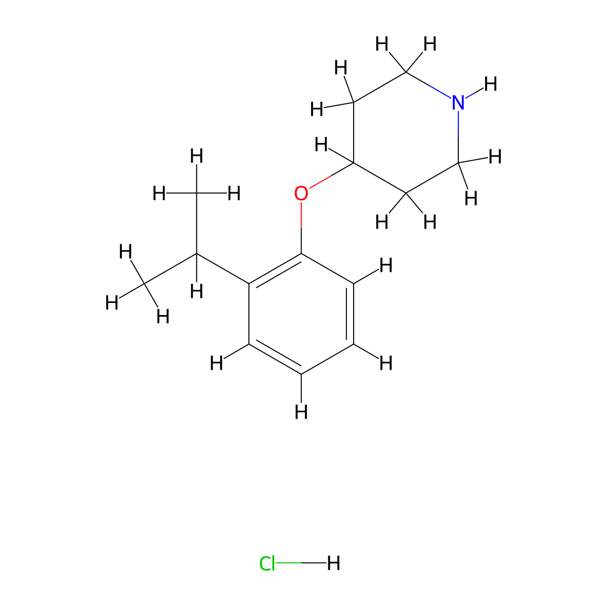 4-(2-Isopropylphenoxy)piperidine hydrochloride molecular structure, CAS 1051919-37-9