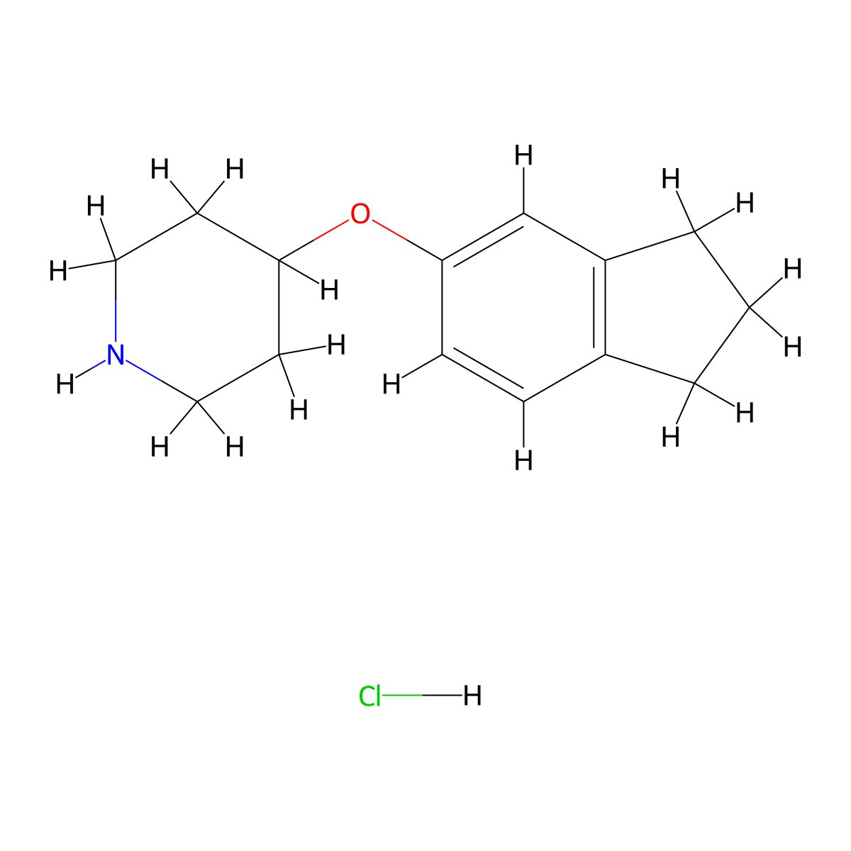 4-((2,3-Dihydro-1H-inden-5-yl)oxy)piperidine hydrochloride molecular structure, CAS 1051919-39-1