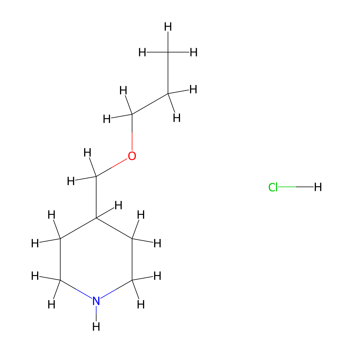 4-(Propoxymethyl)piperidine hydrochloride molecular structure, CAS 1051919-40-4