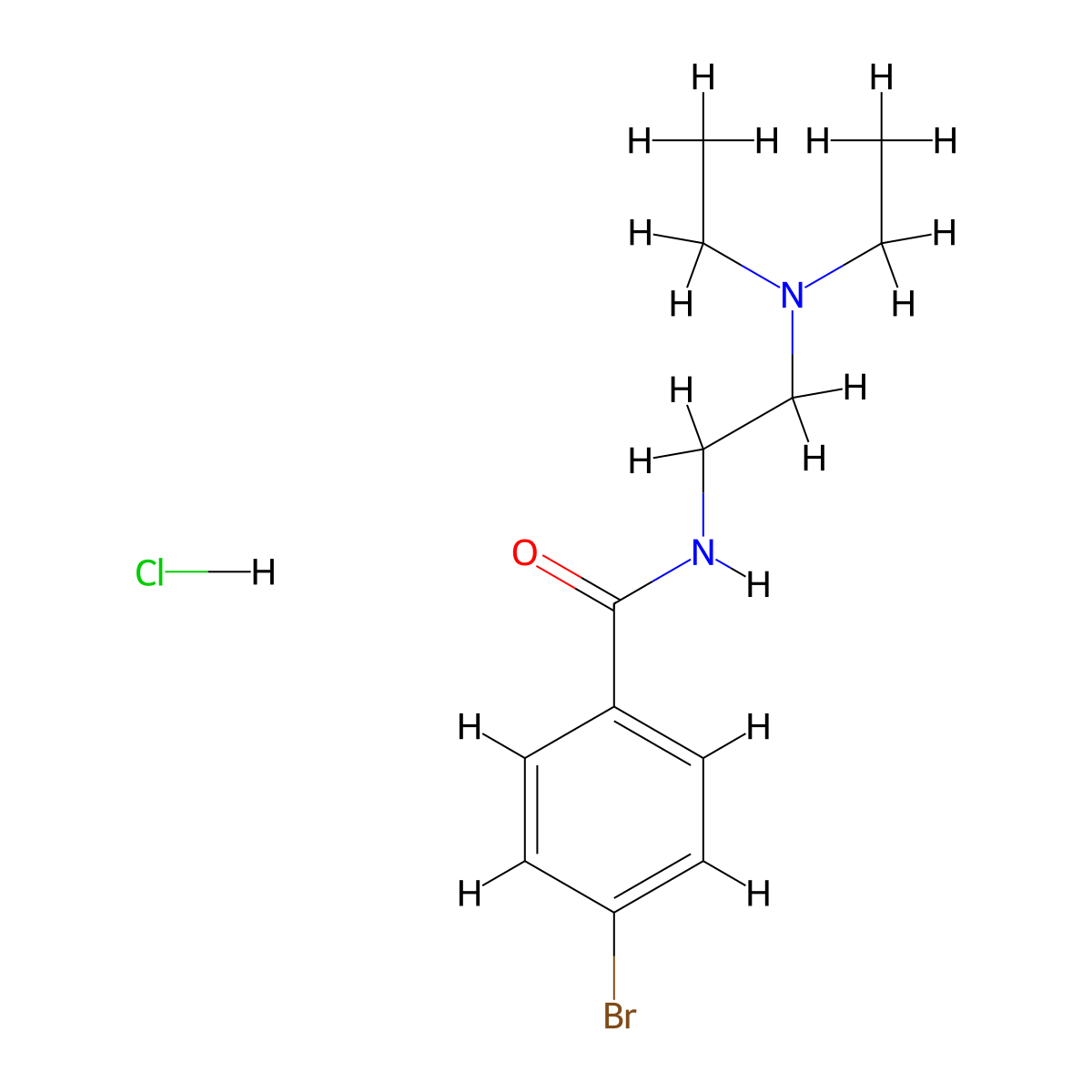 4-Bromo-N-[2-(diethylamino)ethyl]benzamide hydrochloride molecular structure, CAS 1051919-47-1