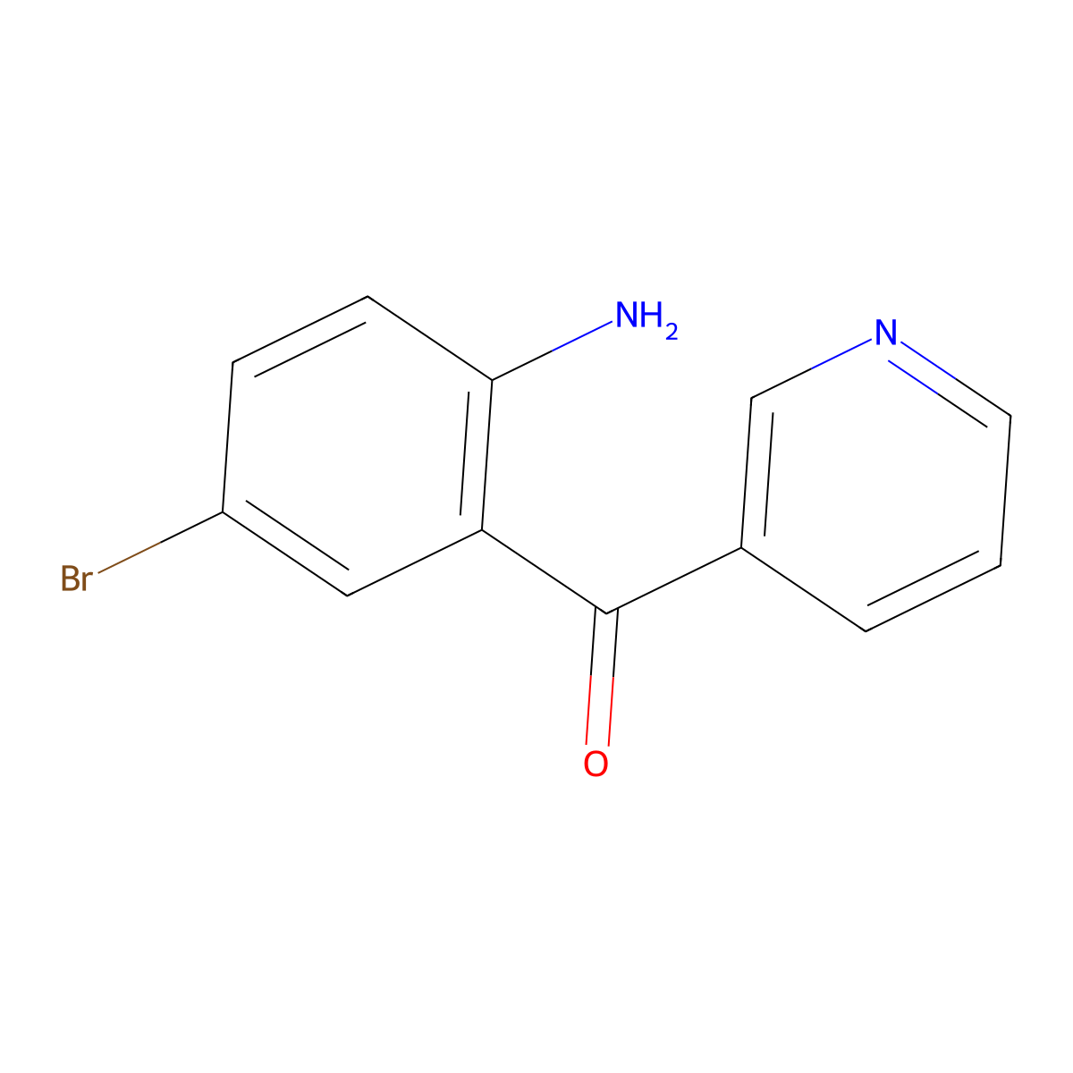 (2-Amino-5-bromophenyl)(pyridin-3-yl)methanone molecular structure, CAS 105192-40-3