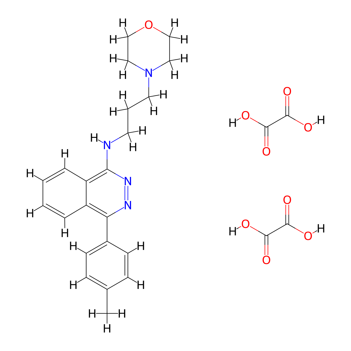 N-(3-morpholinopropyl)-4-(p-tolyl)phthalazin-1-amine dioxalate molecular structure, CAS 1051924-47-0