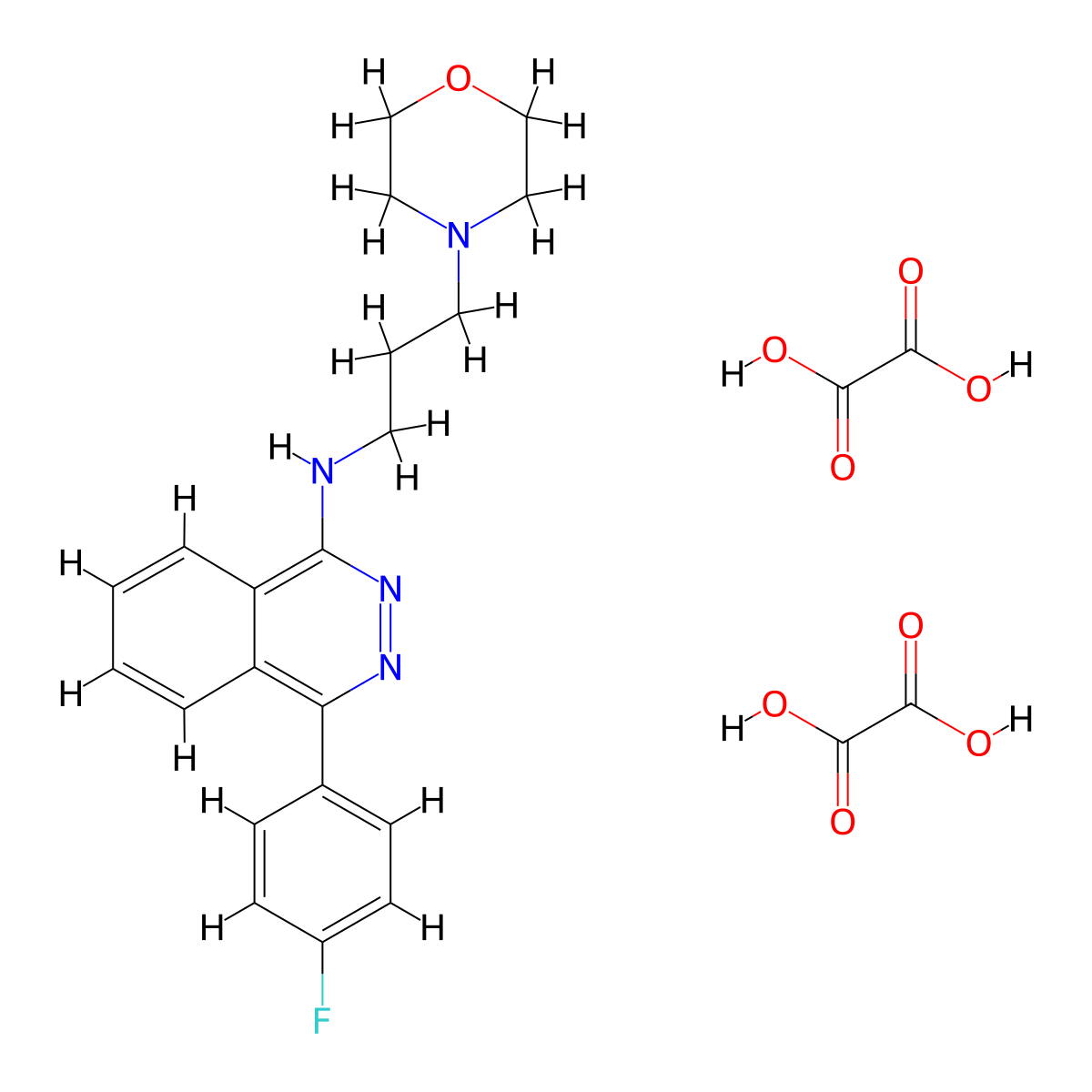 4-(4-fluorophenyl)-N-(3-morpholinopropyl)phthalazin-1-amine dioxalate molecular structure, CAS 1051924-54-9