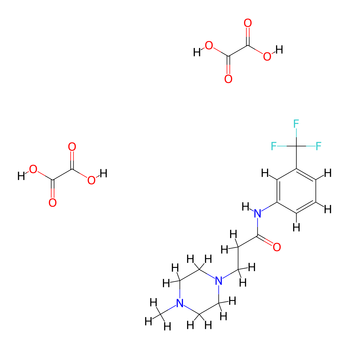 3-(4-methylpiperazin-1-yl)-N-(3-(trifluoromethyl)phenyl)propanamide dioxalate molecular structure, CAS 1051931-29-3