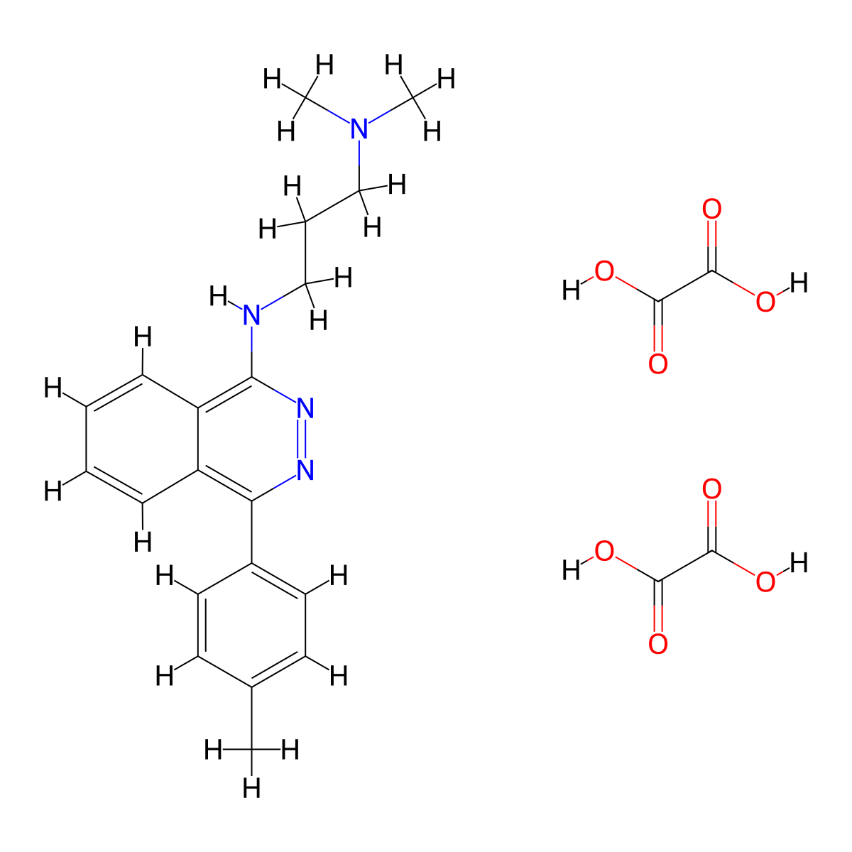 N-[3-(Dimethylamino)propyl]-4-(4-methylphenyl)phthalazin-1-amine; bis(oxalic acid) molecular structure, CAS 1051931-33-9