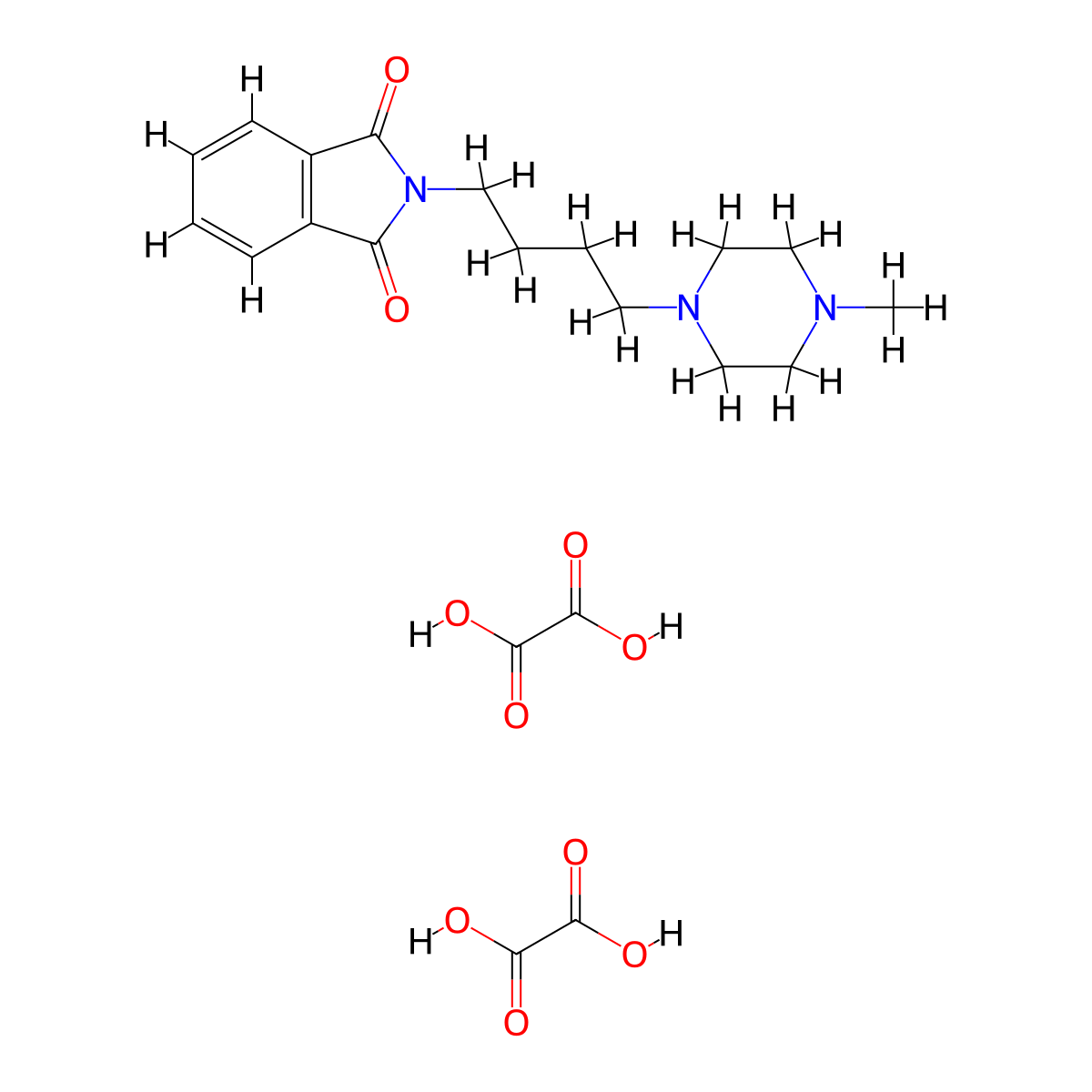 2-(4-(4-Methylpiperazin-1-yl)butyl)isoindoline-1,3-dione dioxalate molecular structure, CAS 1051931-35-1
