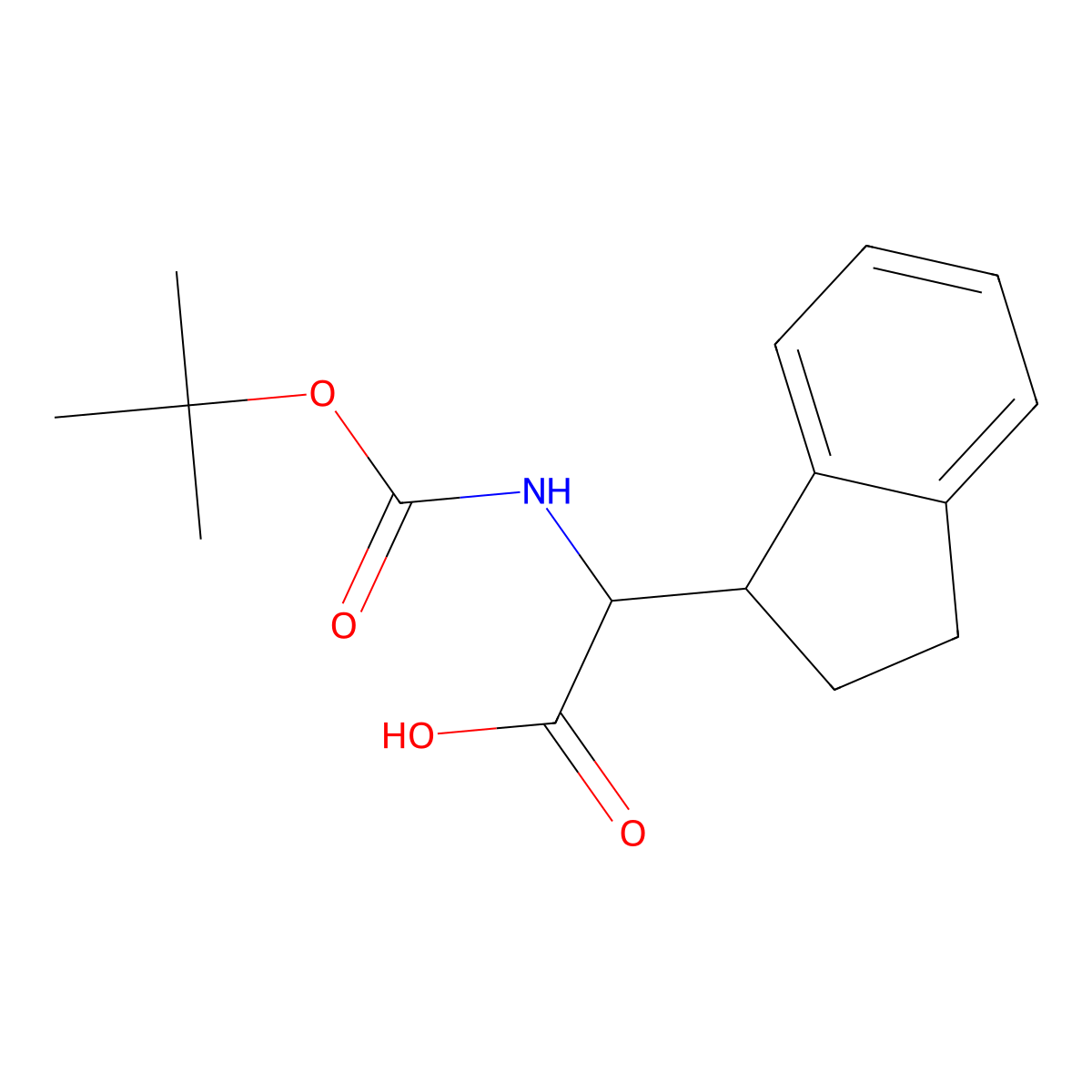 2-([(Tert-butoxy)carbonyl]amino)-2-(2,3-dihydro-1H-inden-1-YL)acetic acid molecular structure, CAS 1051934-66-7