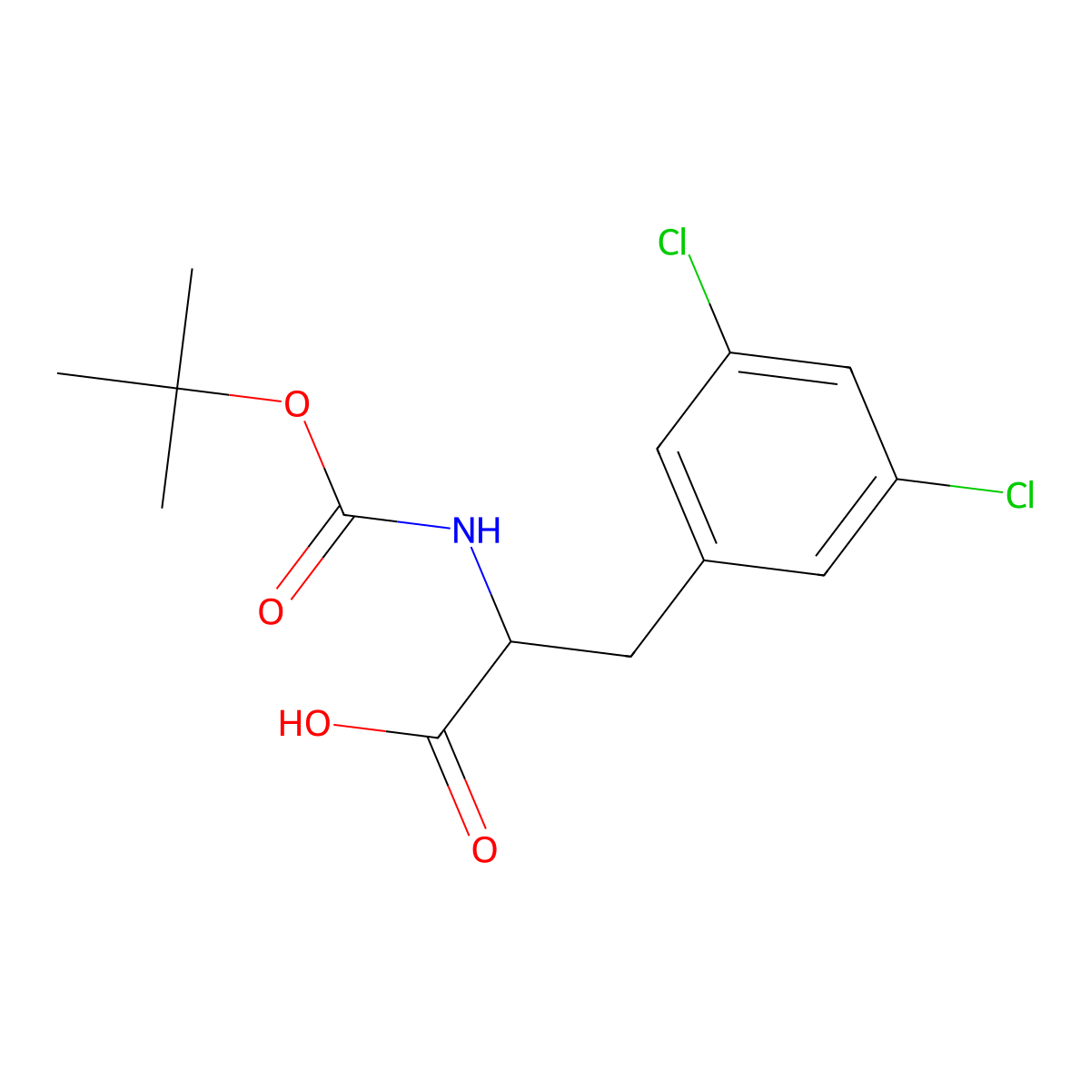 (2S)-3-(3,5-Dichlorophenyl)-2-[(tert-butoxy)carbonylamino]propanoic acid molecular structure, CAS 1051934-98-5