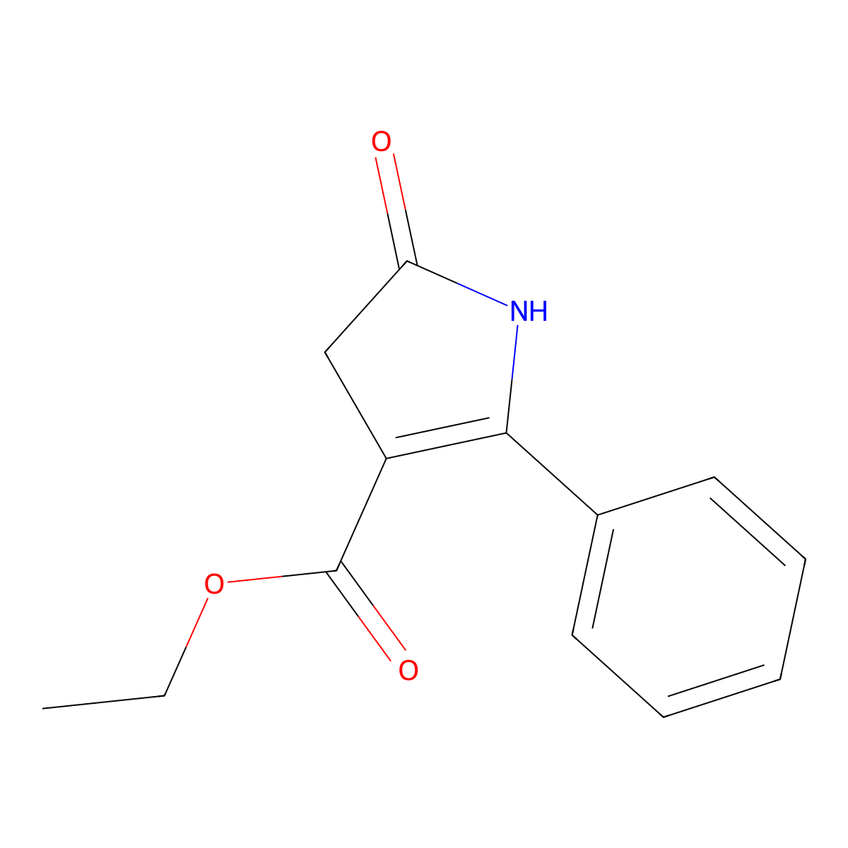 1H-Pyrrole-3-carboxylic acid, 4,5-dihydro-5-oxo-2-phenyl-, ethyl ester molecular structure, CAS 105194-22-7
