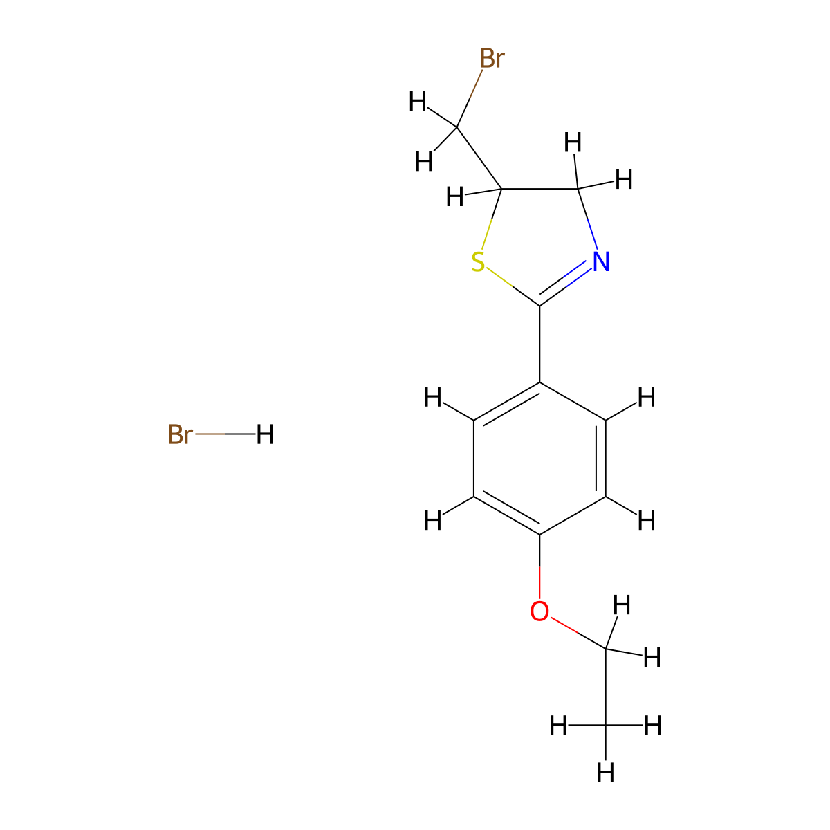 5-(Bromomethyl)-2-(4-ethoxyphenyl)-4,5-dihydro-1,3-thiazole hydrobromide molecular structure, CAS 1051941-60-6
