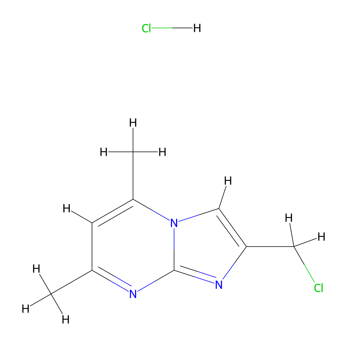 2-(Chloromethyl)-5,7-dimethylimidazo[1,2-a]pyrimidine hydrochloride molecular structure, CAS 1051941-62-8