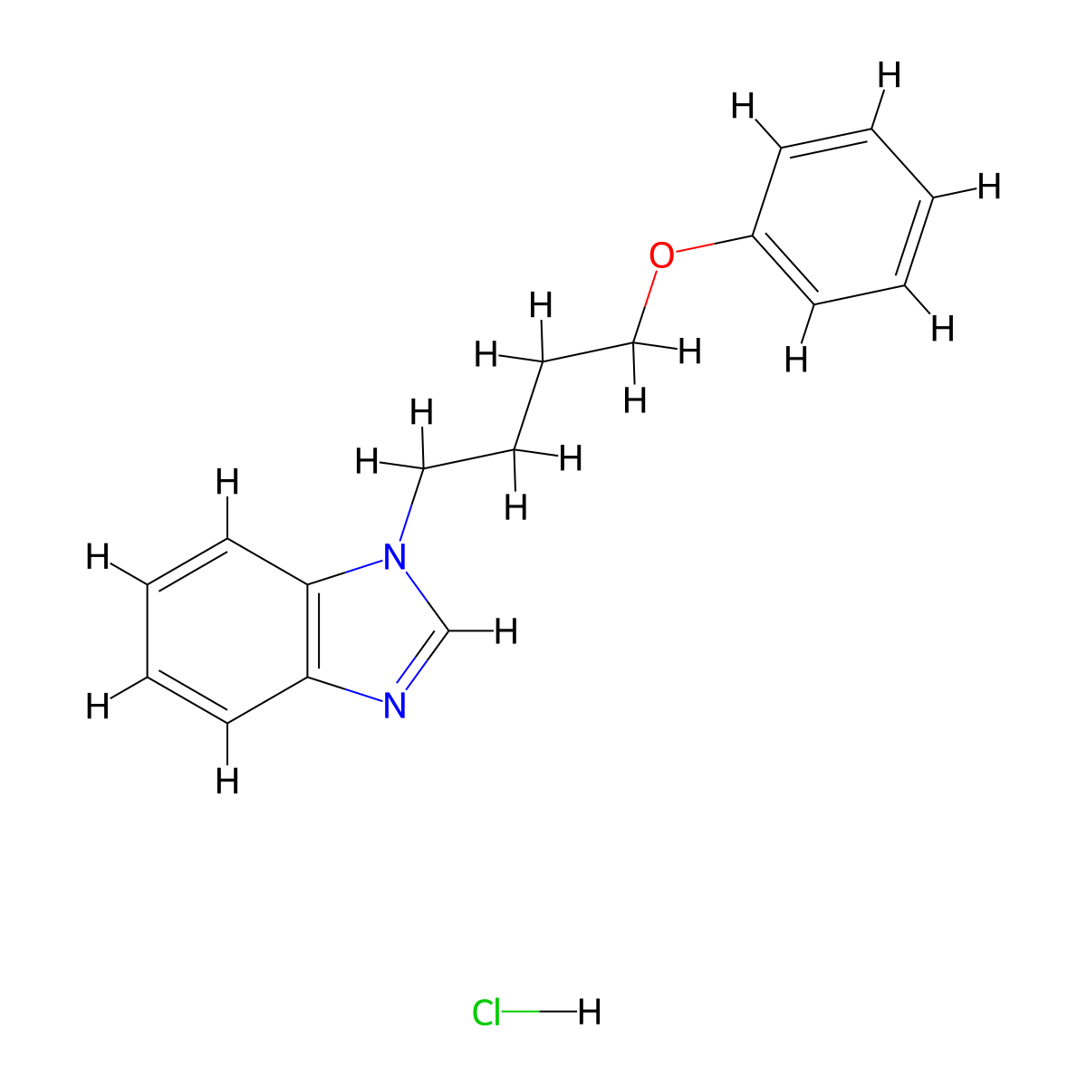 1-(4-phenoxybutyl)-1H-benzo[d]imidazole hydrochloride molecular structure, CAS 1051941-73-1