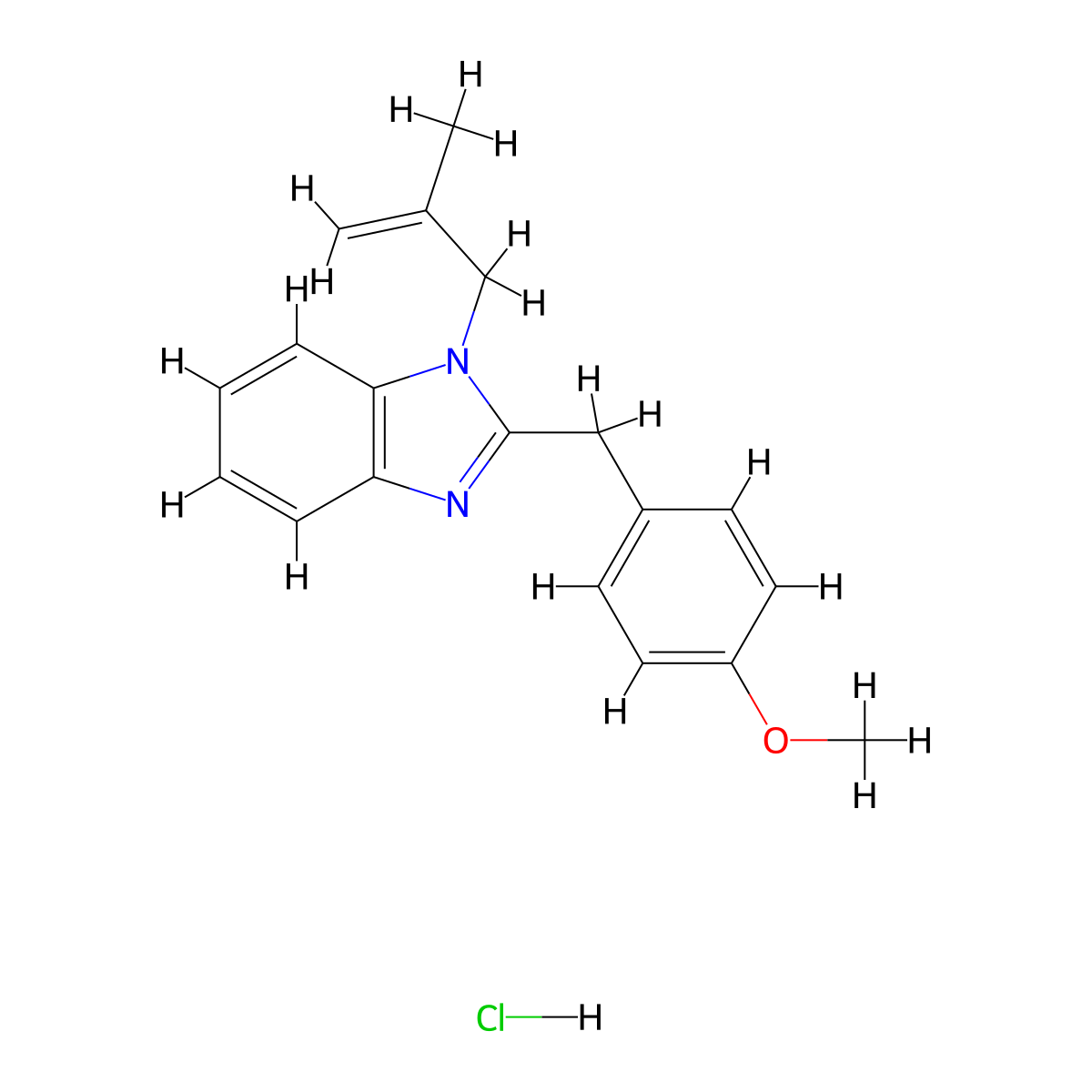 2-[(4-methoxyphenyl)methyl]-1-(2-methylprop-2-en-1-yl)-1H-1,3-benzodiazole hydrochloride molecular structure, CAS 1051941-76-4