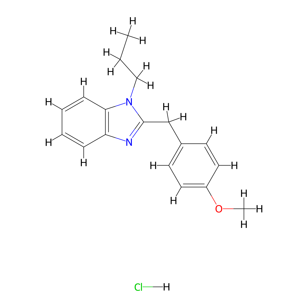 2-[(4-methoxyphenyl)methyl]-1-propyl-1H-1,3-benzodiazole hydrochloride molecular structure, CAS 1051941-78-6