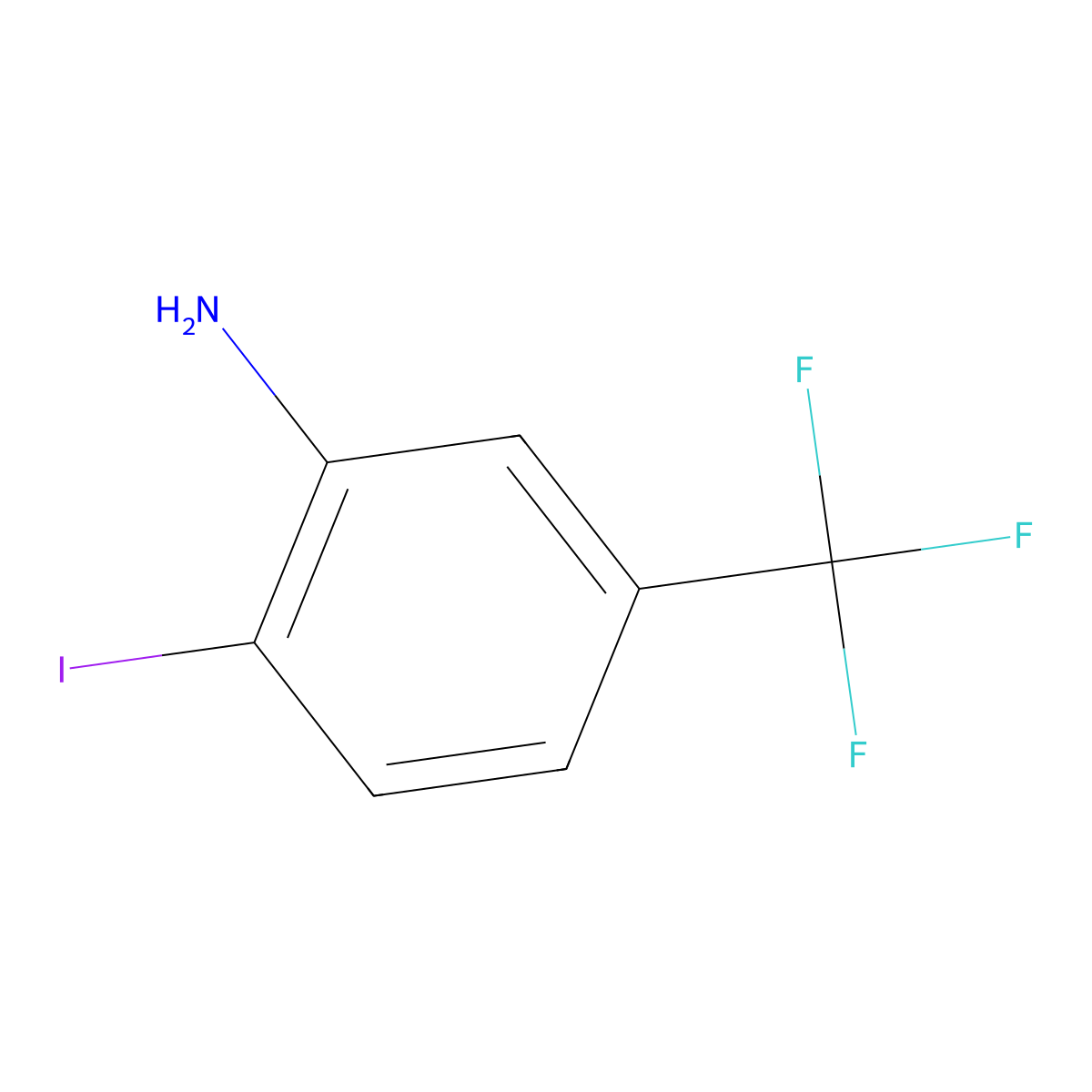 2-Iodo-5-(trifluoromethyl)aniline molecular structure, CAS 105202-02-6
