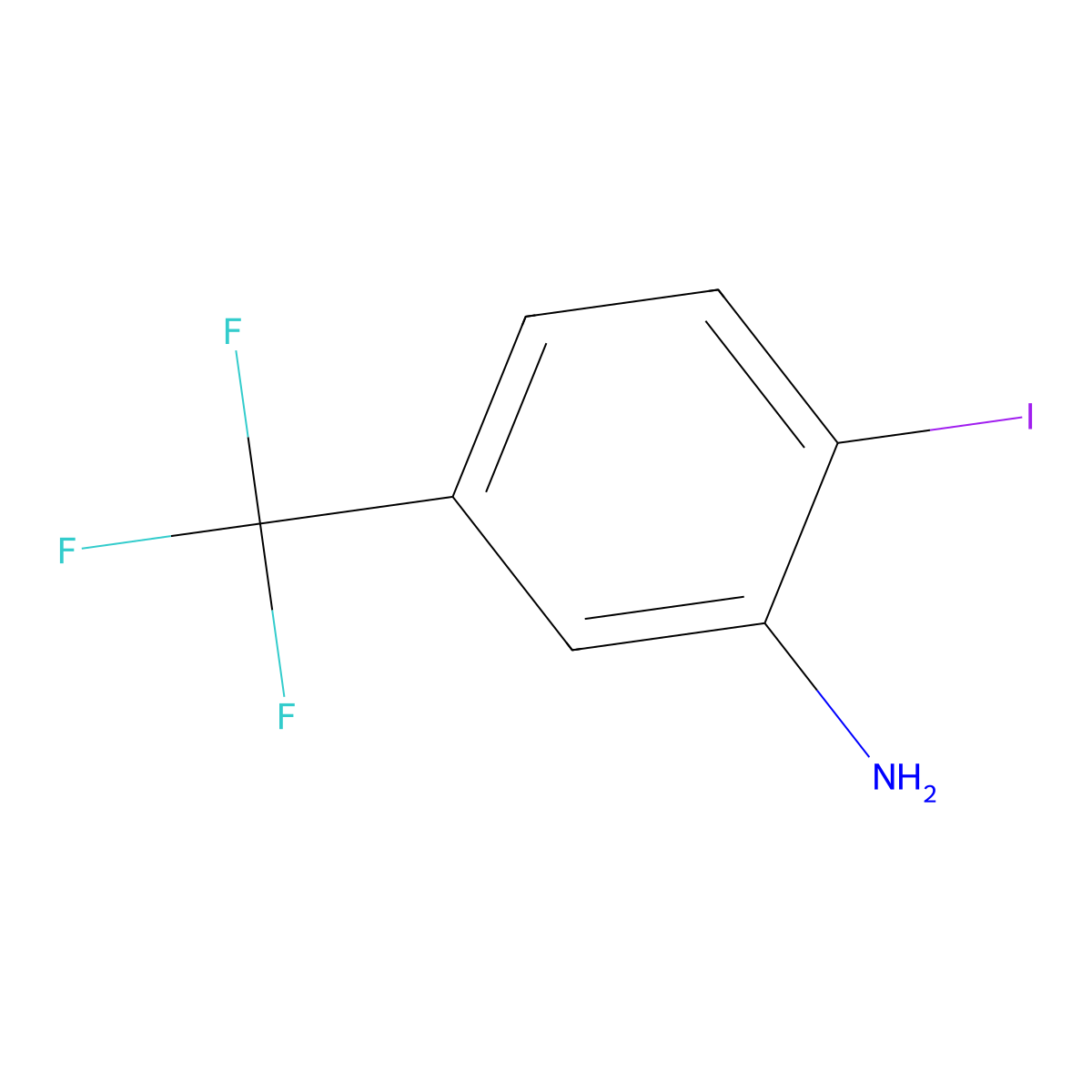 2-Iodo-5-(trifluoromethyl)aniline molecular structure, CAS 105202-02-6