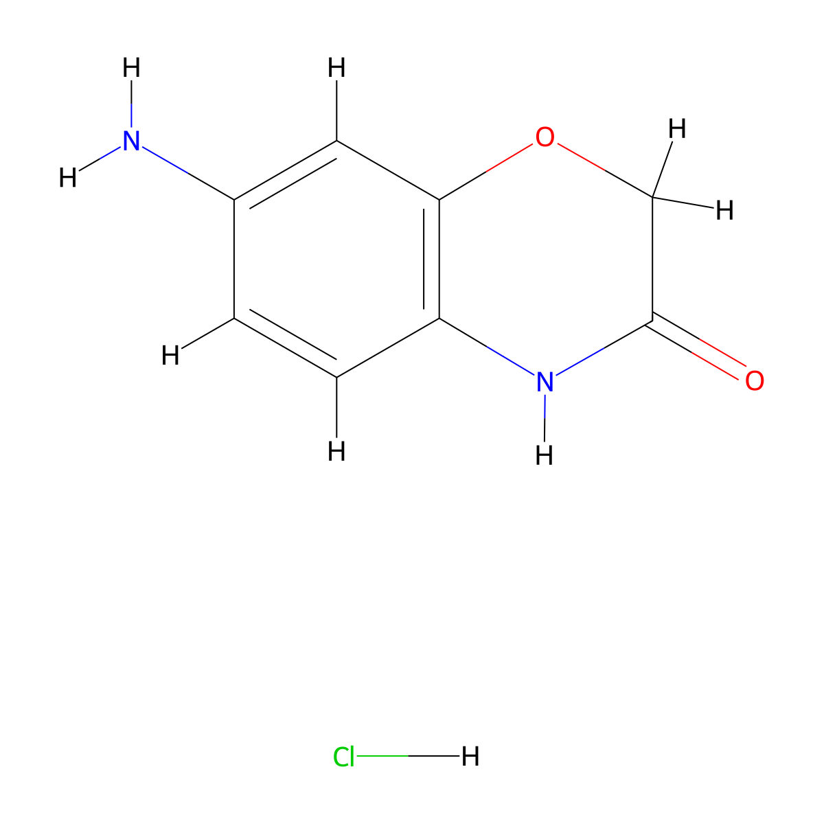 7-Amino-4H-benzo[1,4]oxazin-3-one hydrochloride molecular structure, CAS 105202-20-8