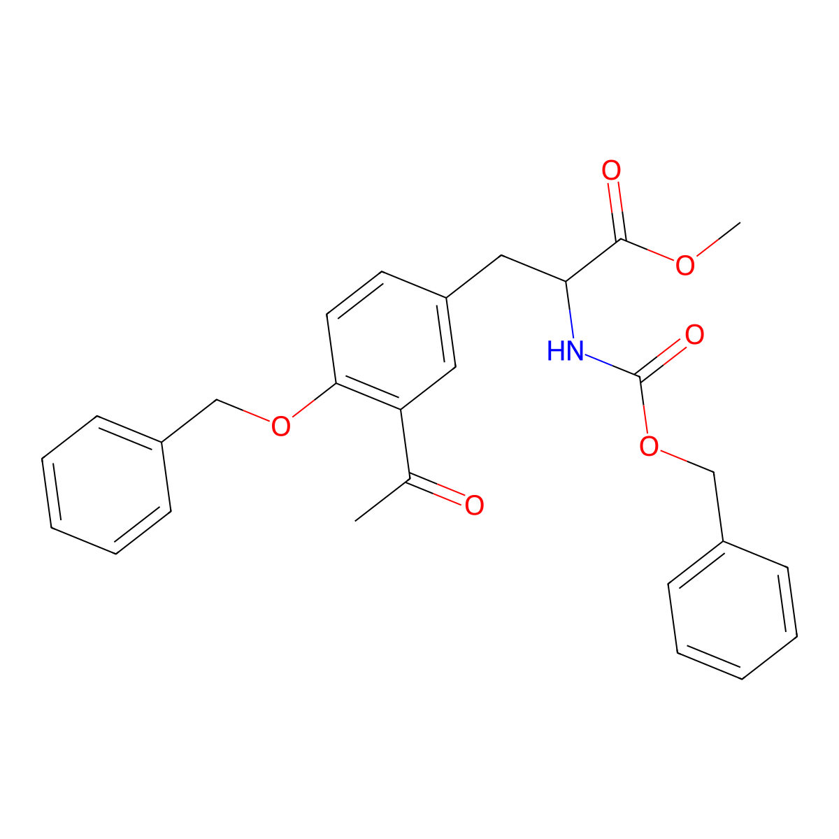 3-Acetyl-N-benzyloxycarbonyl-4-O-benzyl-L-tyrosine Methyl Ester molecular structure, CAS 105205-69-4