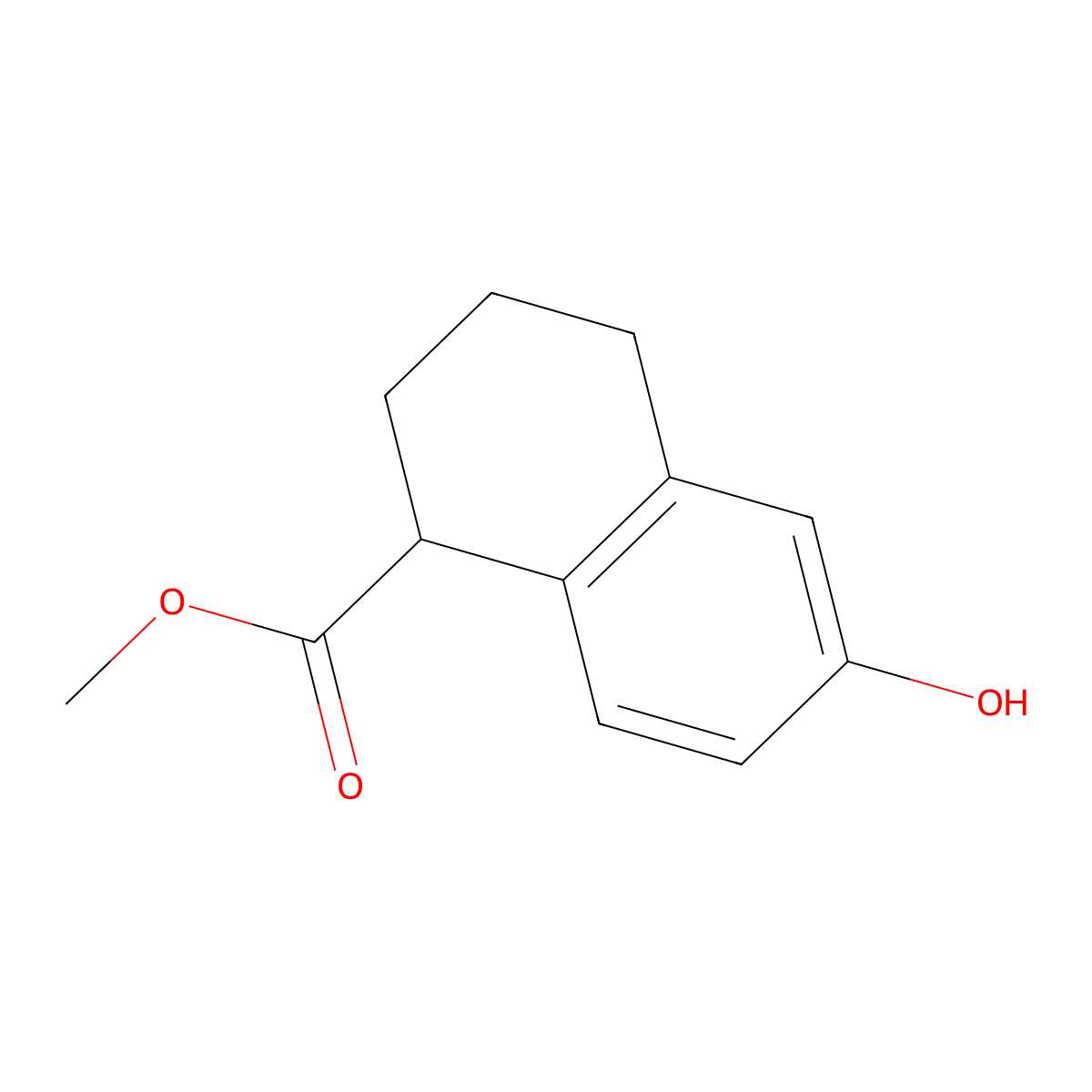 Methyl 6-hydroxy-1,2,3,4-tetrahydronaphthalene-1-carboxylate molecular structure, CAS 105207-30-5