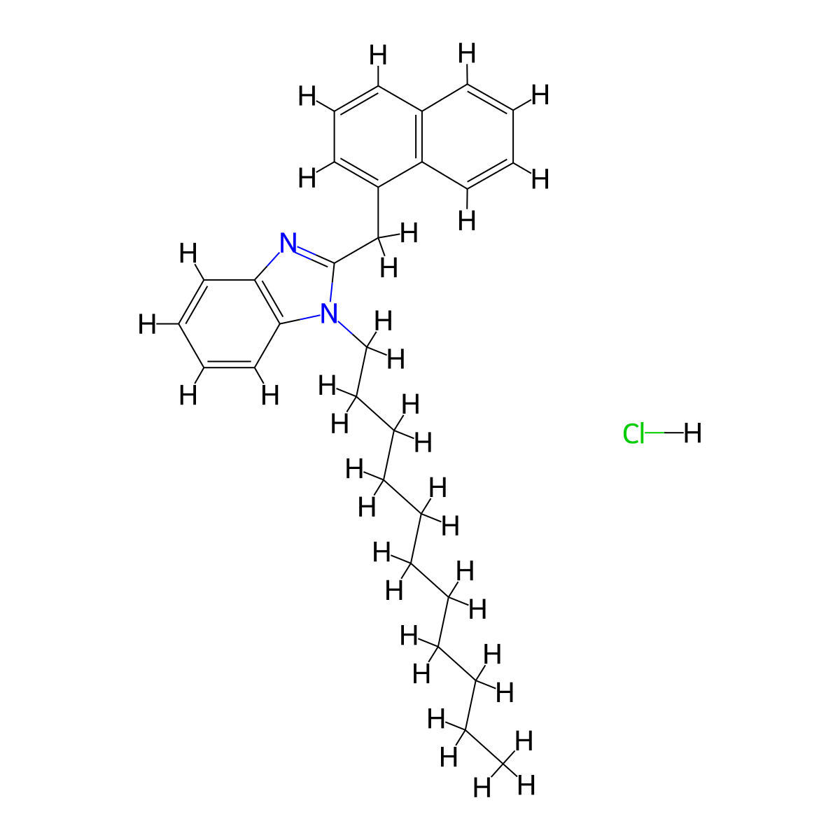 2-[(naphthalen-1-yl)methyl]-1-undecyl-1H-1,3-benzodiazole hydrochloride molecular structure, CAS 1052076-75-1