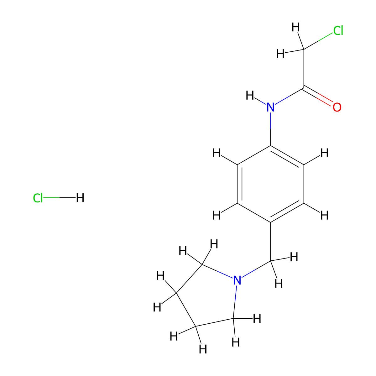 2-chloro-N-[4-(pyrrolidin-1-ylmethyl)phenyl]acetamide hydrochloride molecular structure, CAS 1052076-80-8