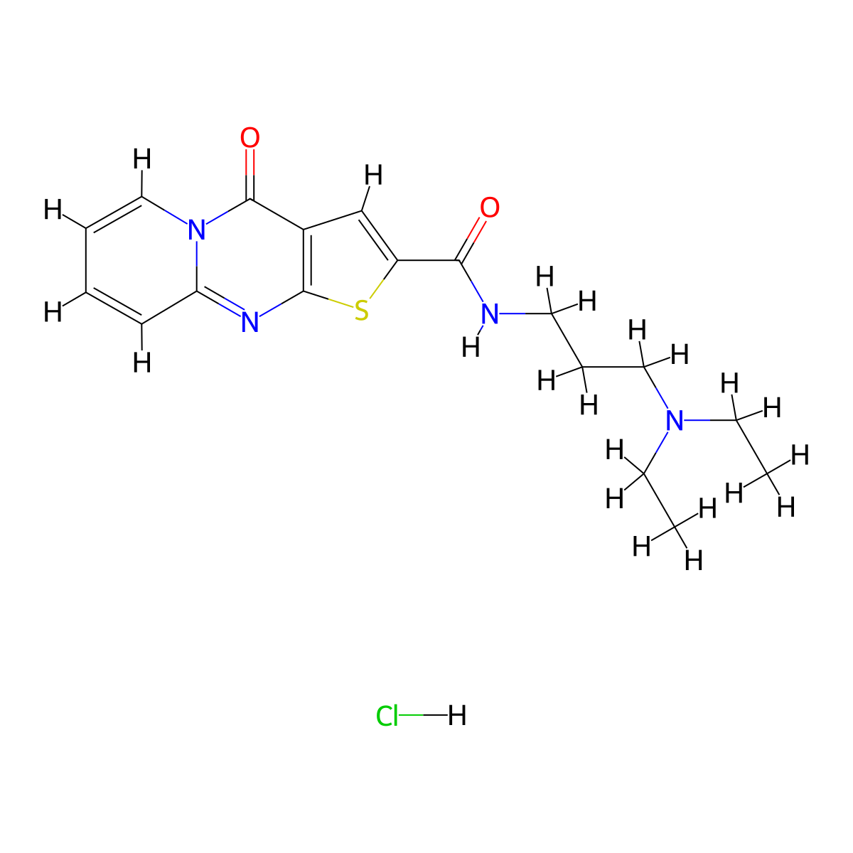 N-[3-(diethylamino)propyl]-2-oxo-6-thia-1,8-diazatricyclo[7.4.0.0^{3,7}]trideca-3(7),4,8,10,12-pentaene-5-carboxamide hydrochloride molecular structure, CAS 1052076-90-0