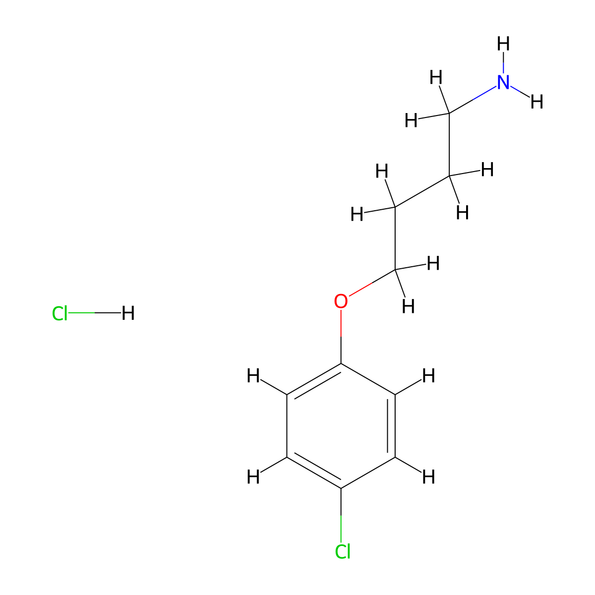 4-(4-Chlorophenoxy)butan-1-amine hydrochloride molecular structure, CAS 1052076-92-2