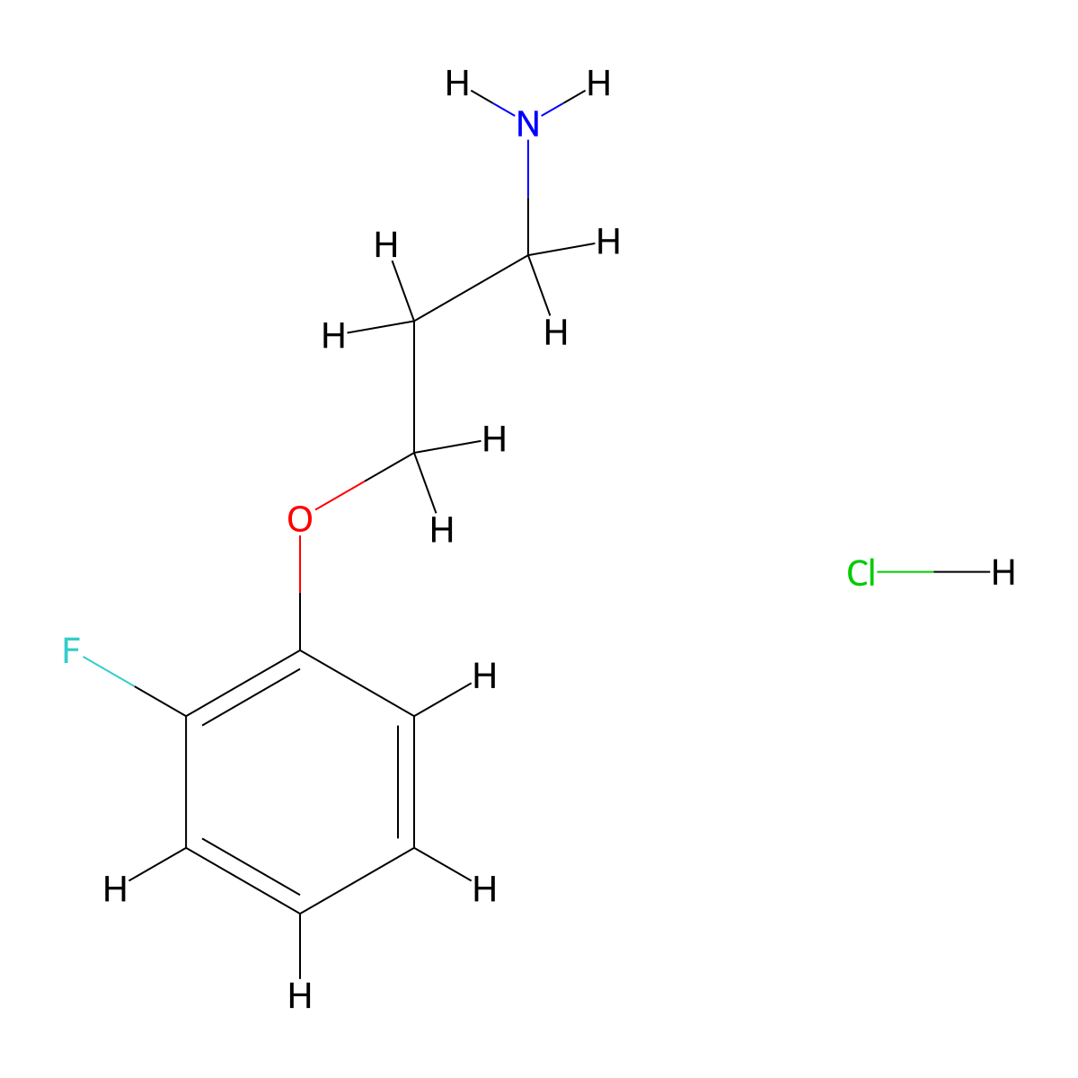 3-(2-Fluorophenoxy)propan-1-amine hydrochloride molecular structure, CAS 1052076-94-4