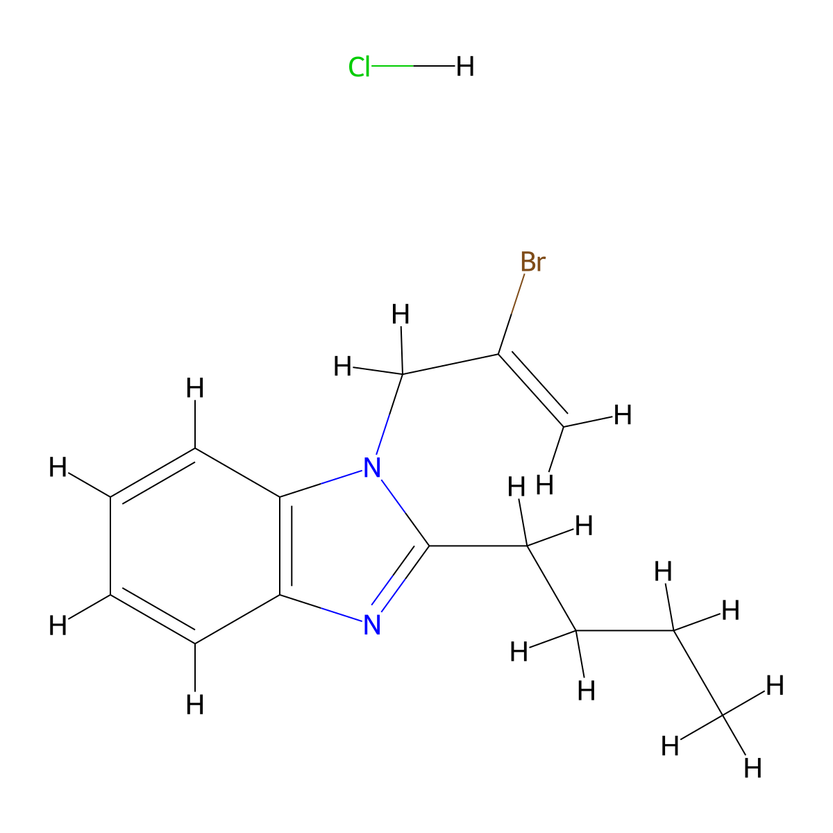 1-(2-bromoprop-2-en-1-yl)-2-butyl-1H-1,3-benzodiazole hydrochloride molecular structure, CAS 1052077-09-4