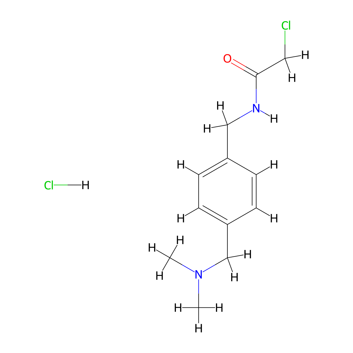 2-chloro-N-({4-[(dimethylamino)methyl]phenyl}methyl)acetamide hydrochloride molecular structure, CAS 1052077-25-4