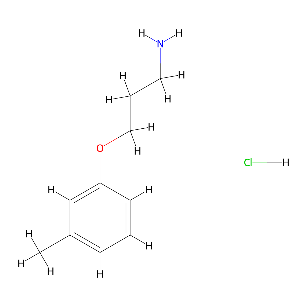1-(3-Aminopropoxy)-3-methylbenzene hydrochloride molecular structure, CAS 1052077-26-5