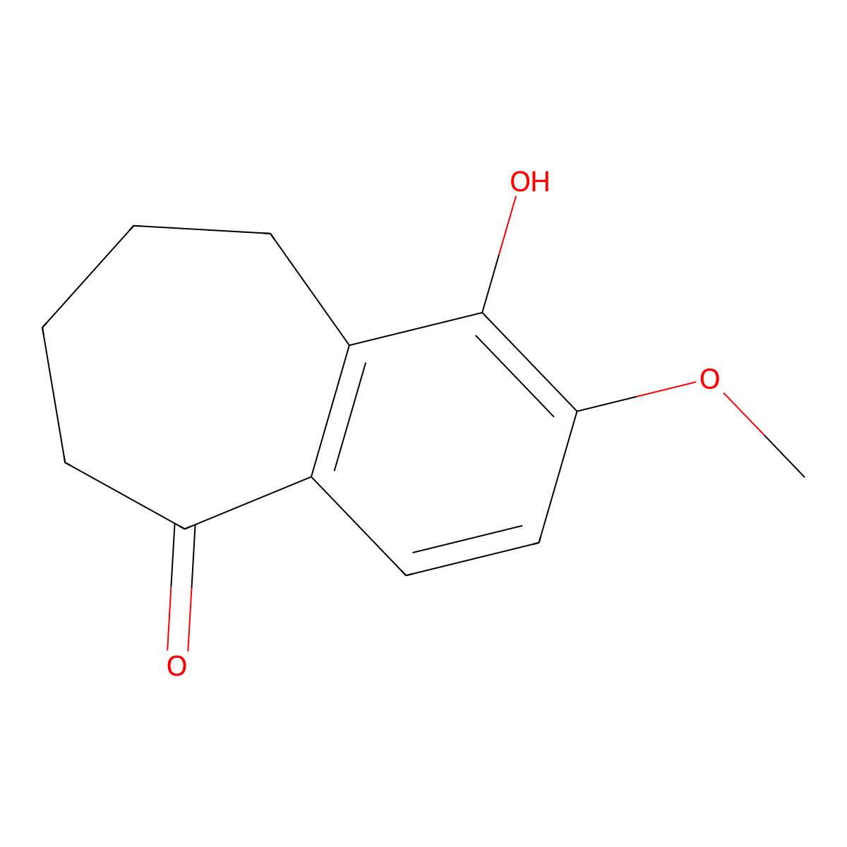 1-Hydroxy-2-methoxy-6,7,8,9-tetrahydro-5H-benzo[7]annulen-5-one molecular structure, CAS 105208-21-7