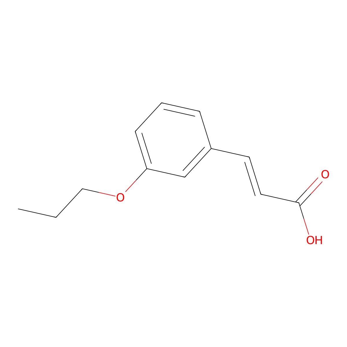 (2E)-3-(3-propoxyphenyl)prop-2-enoic acid molecular structure, CAS 105208-27-3