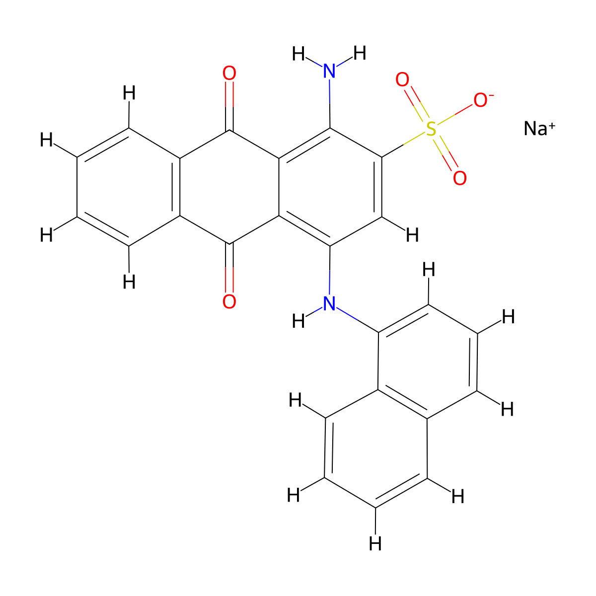Sodium 1-amino-4-(naphthalen-1-ylamino)-9,10-dioxo-9,10-dihydroanthracene-2-sulfonate molecular structure, CAS 1052089-16-3