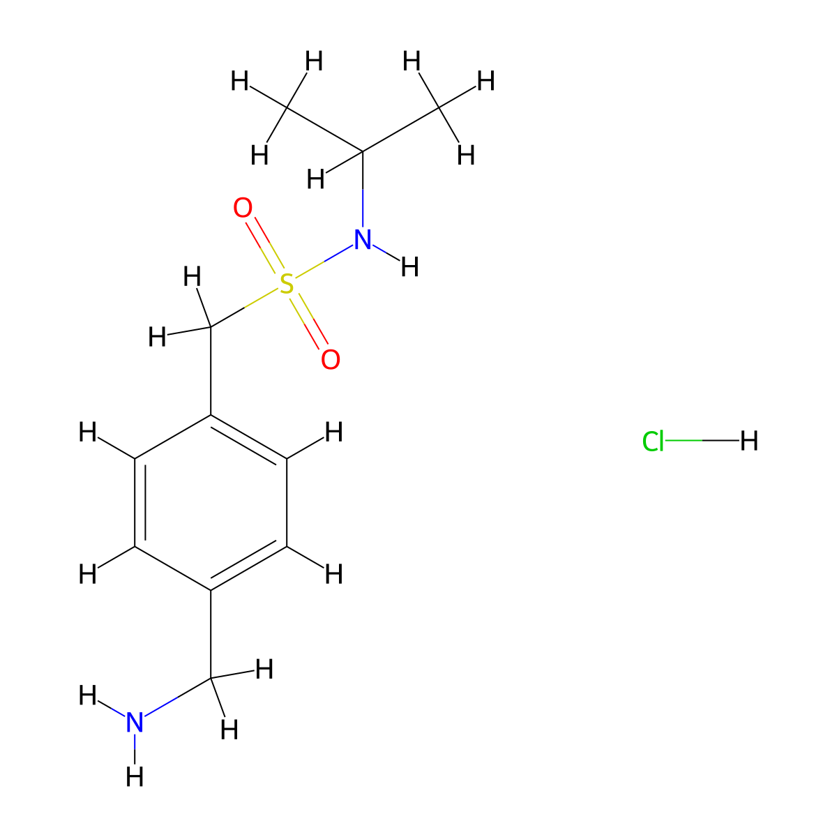 1-[4-(aminomethyl)phenyl]-N-isopropylmethanesulfonamide hydrochloride molecular structure, CAS 1052089-49-2