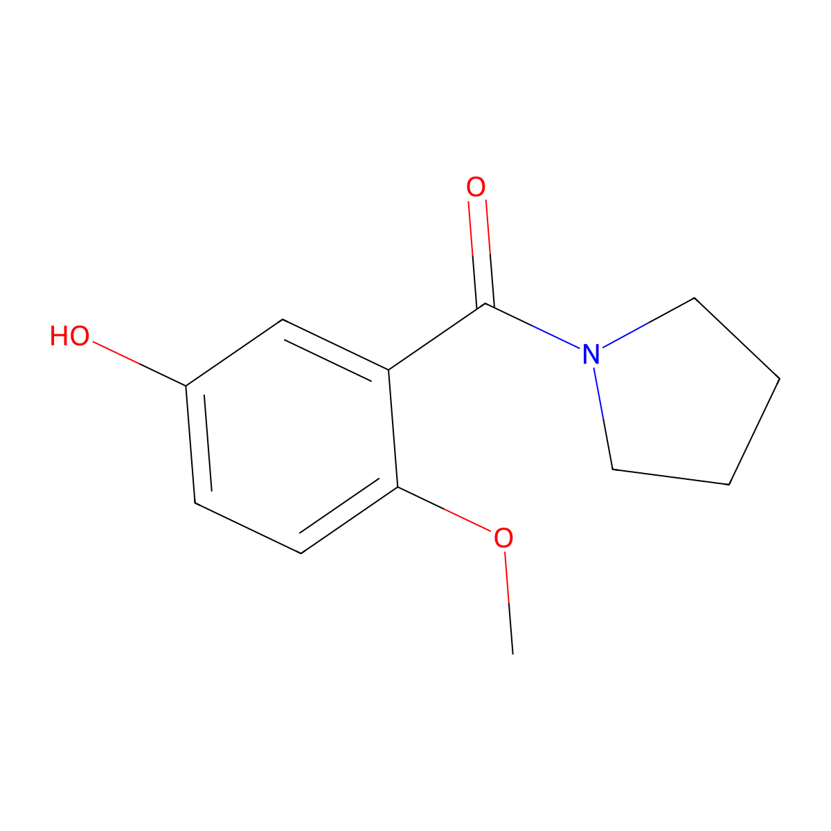 (5-Hydroxy-2-methoxy-phenyl)-pyrrolidin-1-yl-methanone molecular structure, CAS 1052106-91-8