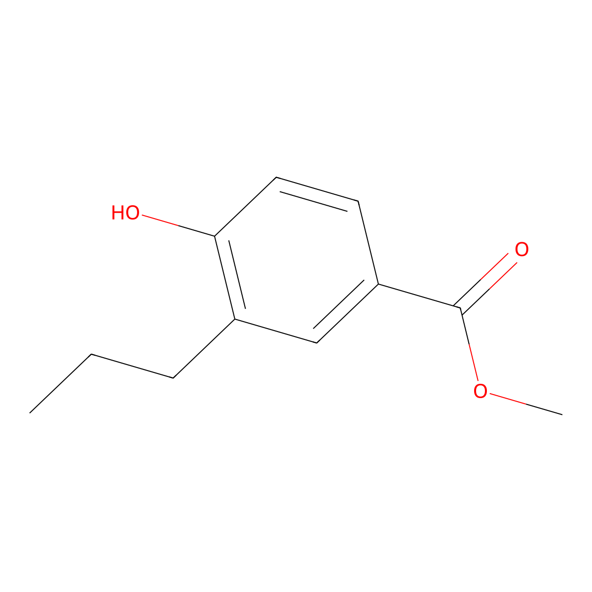 Methyl 4-hydroxy-3-propylbenzoate molecular structure, CAS 105211-78-7