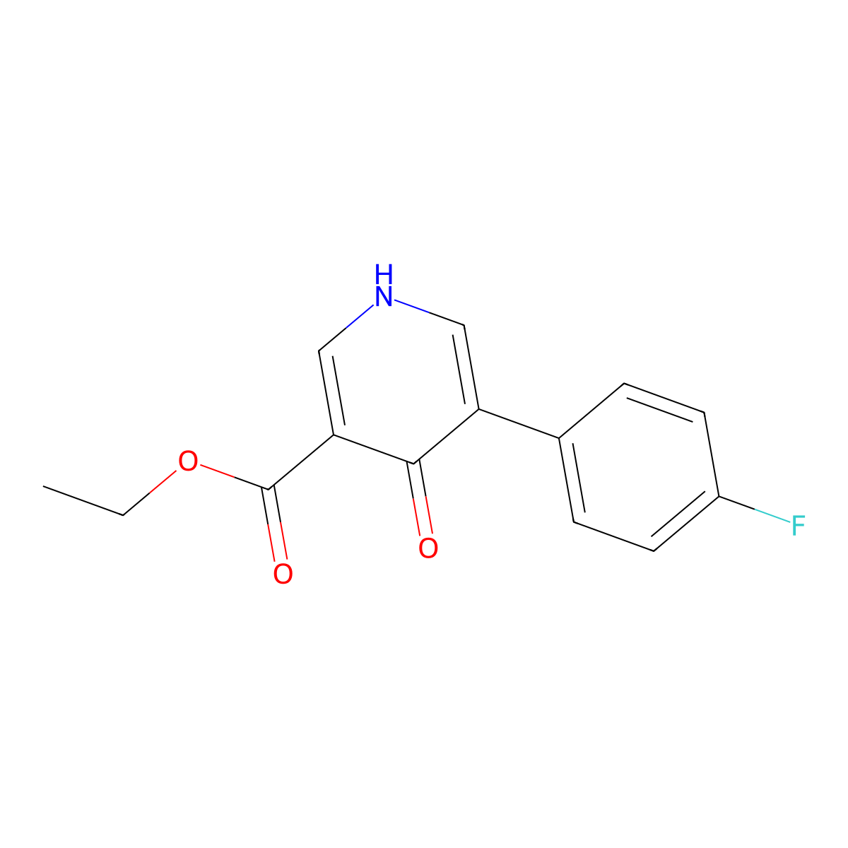 Ethyl 5-(4-fluorophenyl)-4-oxo-1,4-dihydropyridine-3-carboxylate molecular structure, CAS 1052114-80-3