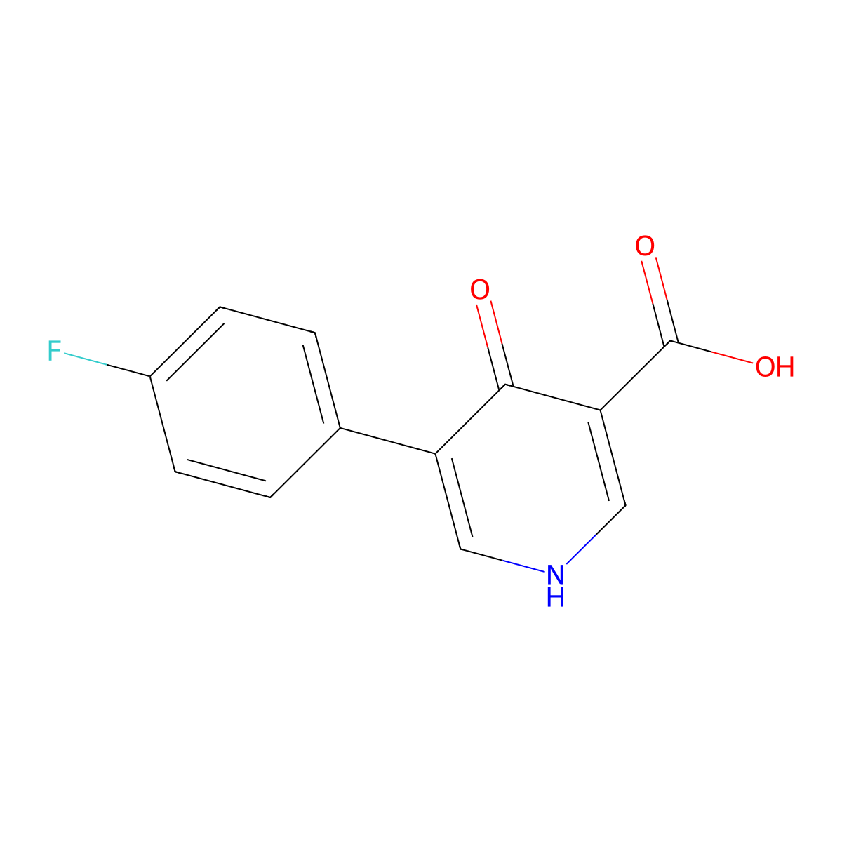 5-(4-Fluorophenyl)-4-oxo-1,4-dihydropyridine-3-carboxylic acid molecular structure, CAS 1052114-81-4
