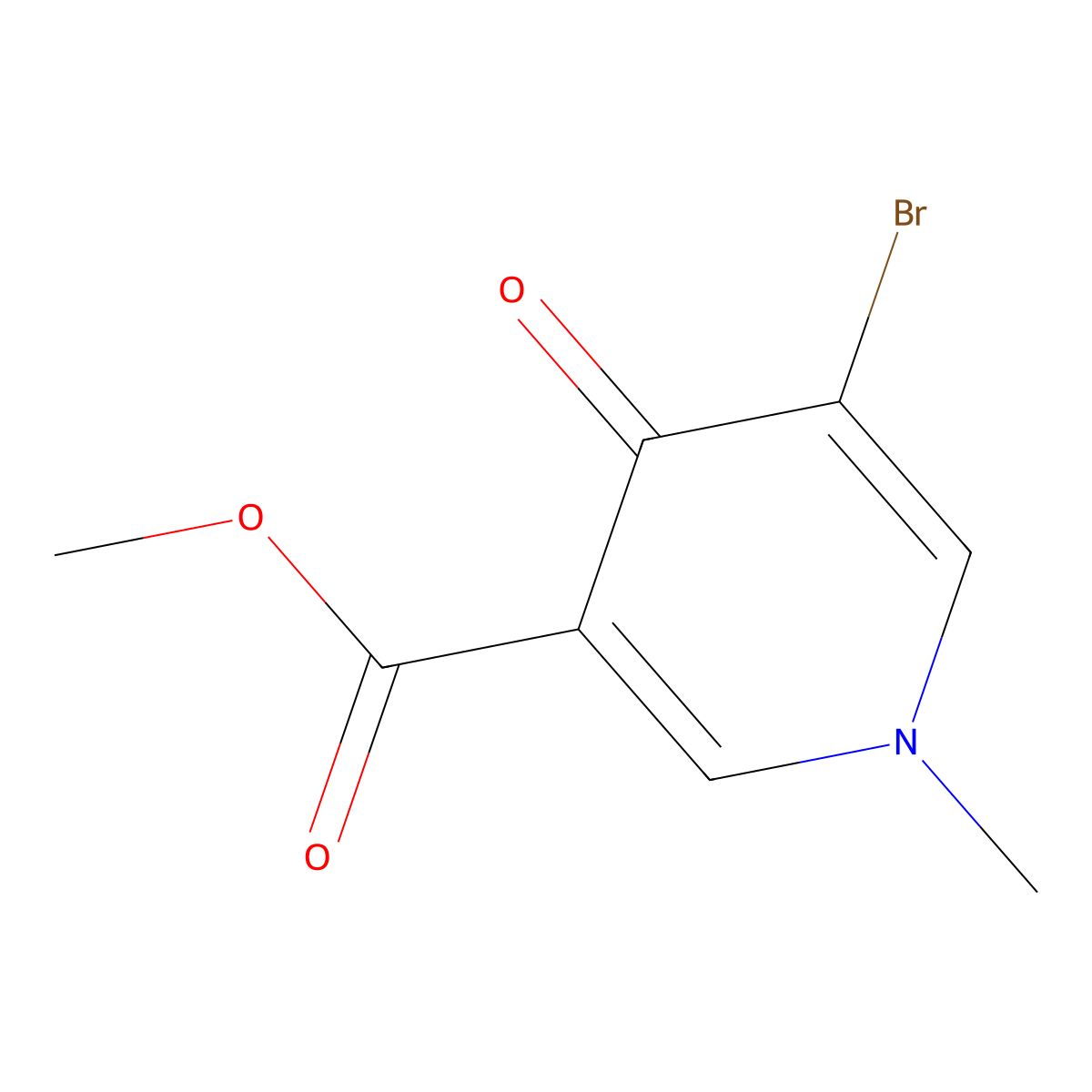 Methyl 5-bromo-1-methyl-4-oxo-1,4-dihydropyridine-3-carboxylate molecular structure, CAS 1052114-84-7