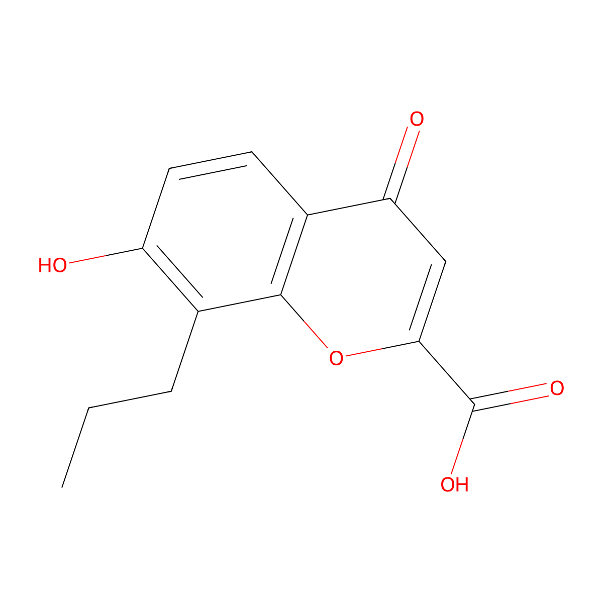 7-hydroxy-4-oxo-8-propyl-4H-chromene-2-carboxylic acid molecular structure, CAS 105212-09-7