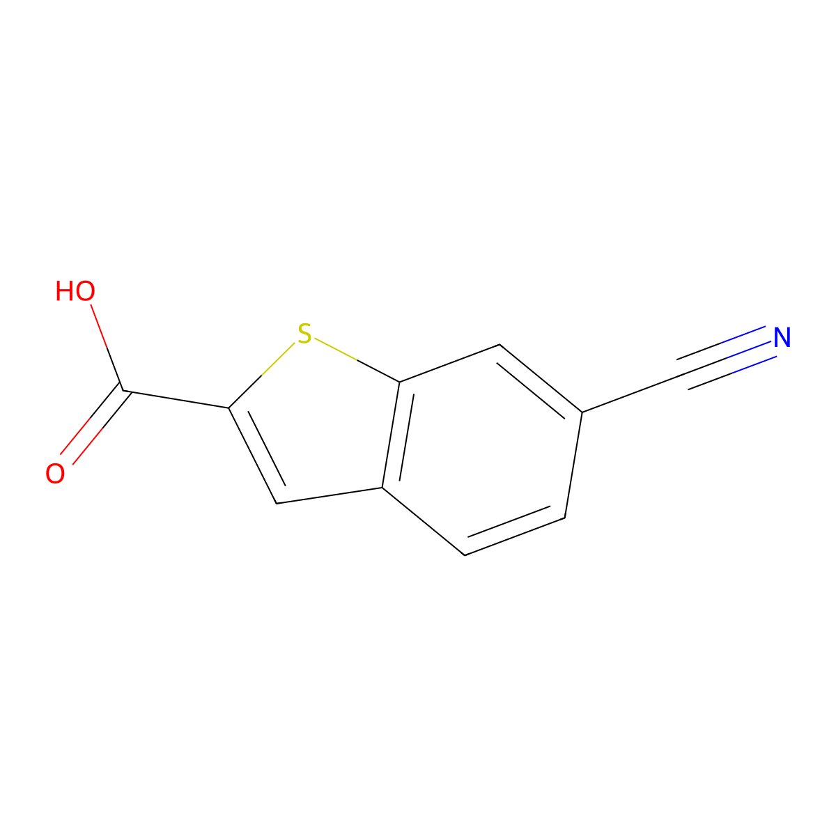 6-Cyanobenzo[b]thiophene-2-carboxylic acid molecular structure, CAS 105212-28-0