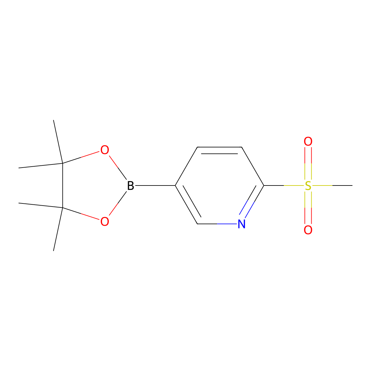 2-(Methanesulfonyl)-5-(4,4,5,5-tetramethyl-1,3,2-dioxaborolan-2-yl)pyridine molecular structure, CAS 1052138-94-9