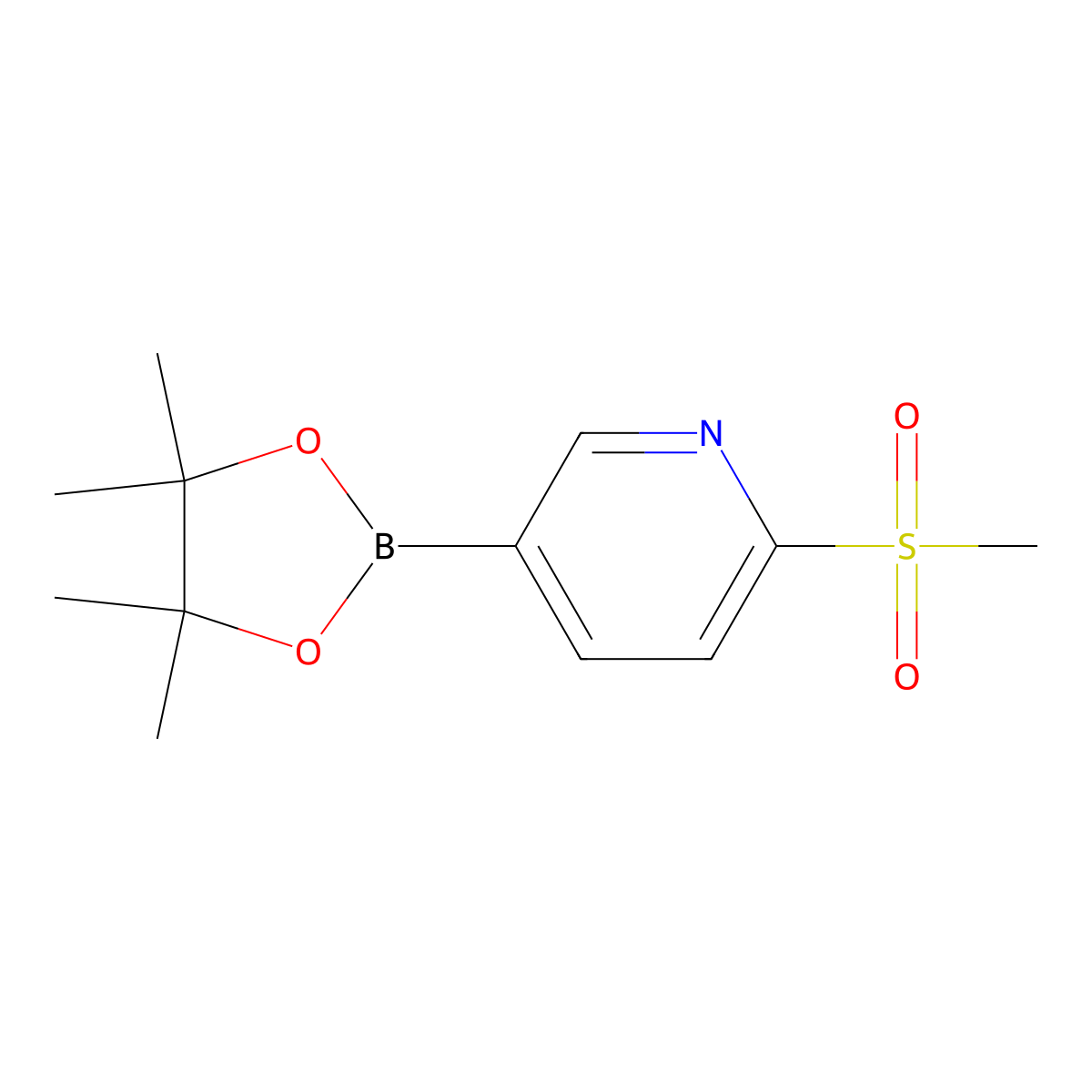 2-(Methanesulfonyl)-5-(4,4,5,5-tetramethyl-1,3,2-dioxaborolan-2-yl)pyridine molecular structure, CAS 1052138-94-9