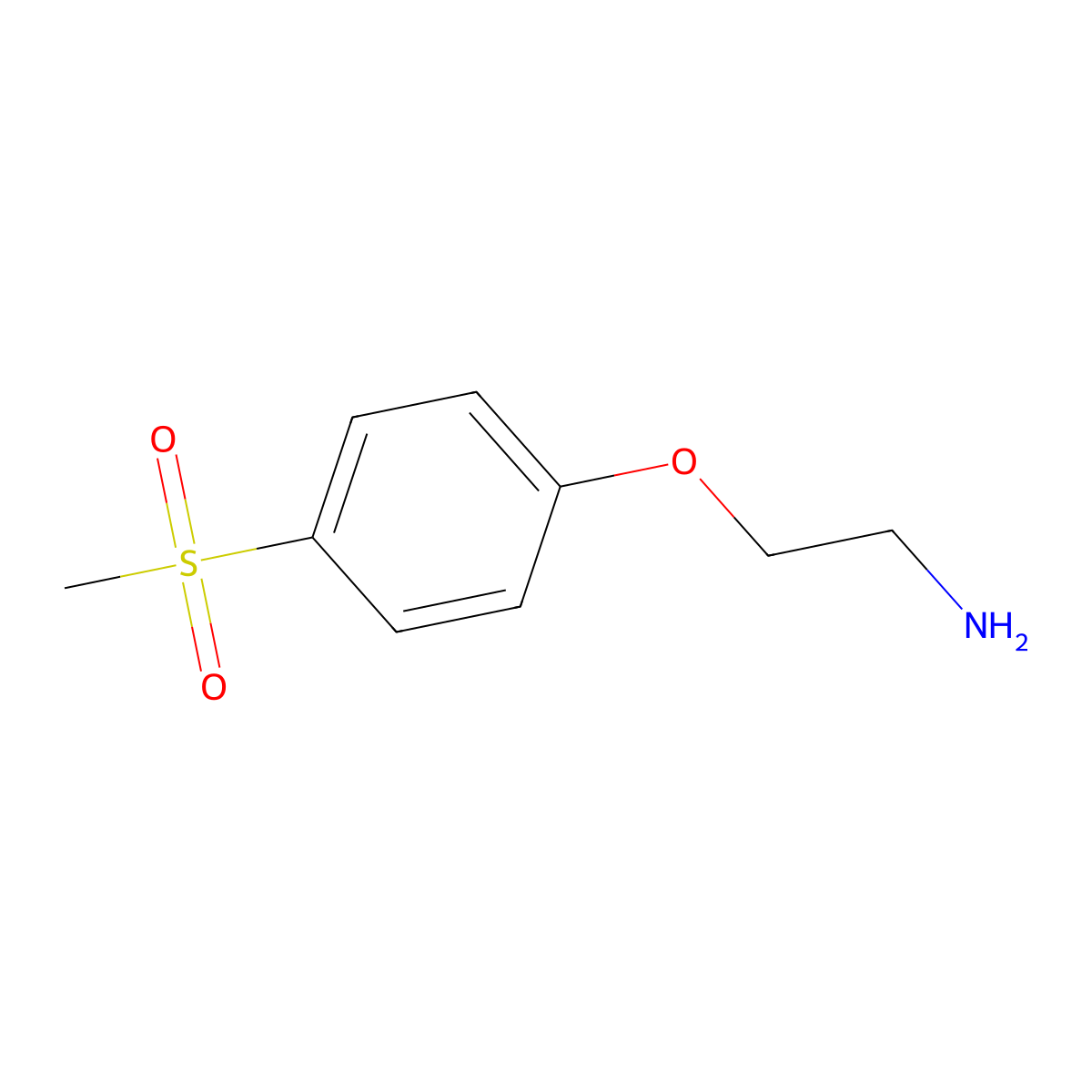 1-(2-Aminoethoxy)-4-methanesulfonylbenzene molecular structure, CAS 1052139-16-8