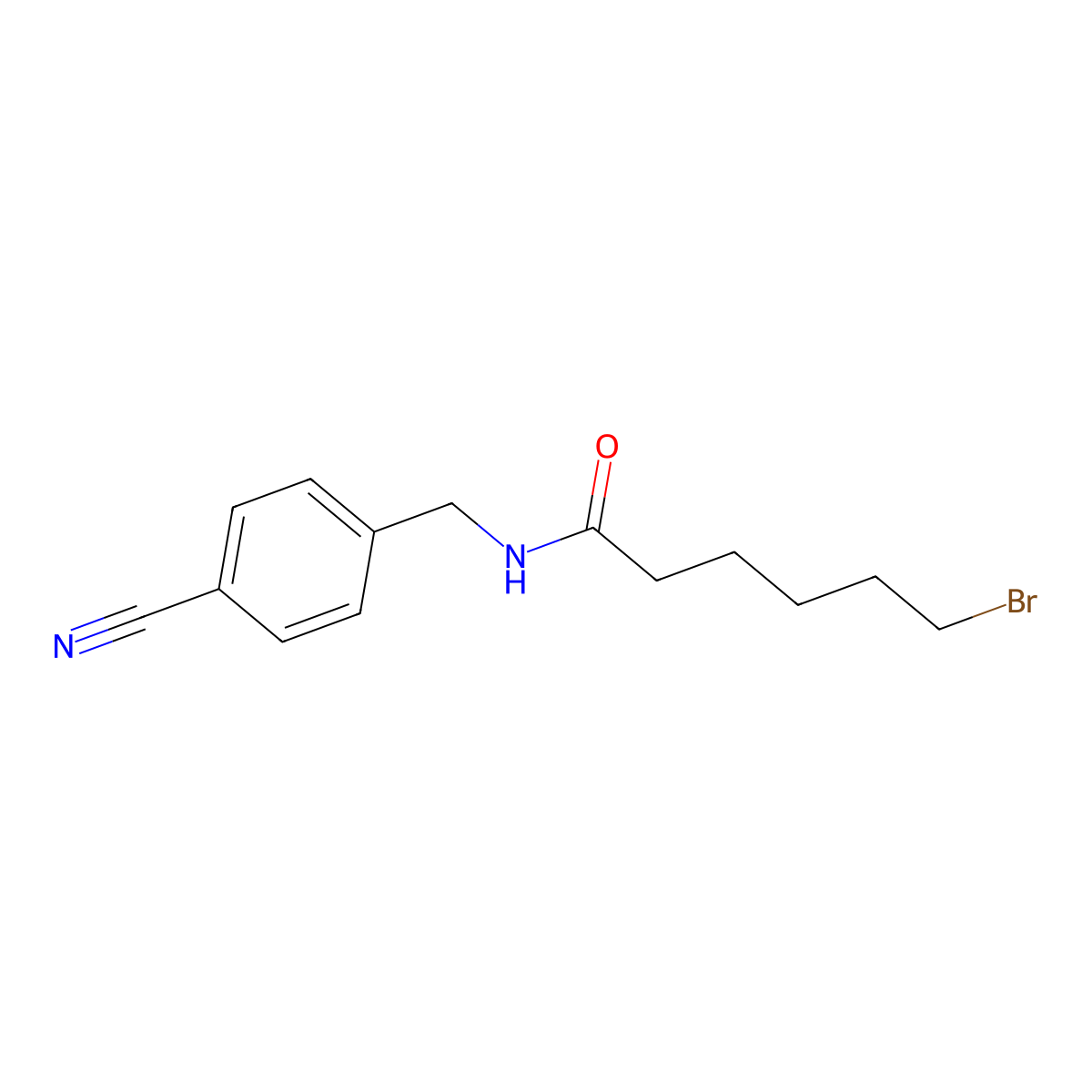 6-bromo-N-[(4-cyanophenyl)methyl]hexanamide molecular structure, CAS 1052148-20-5